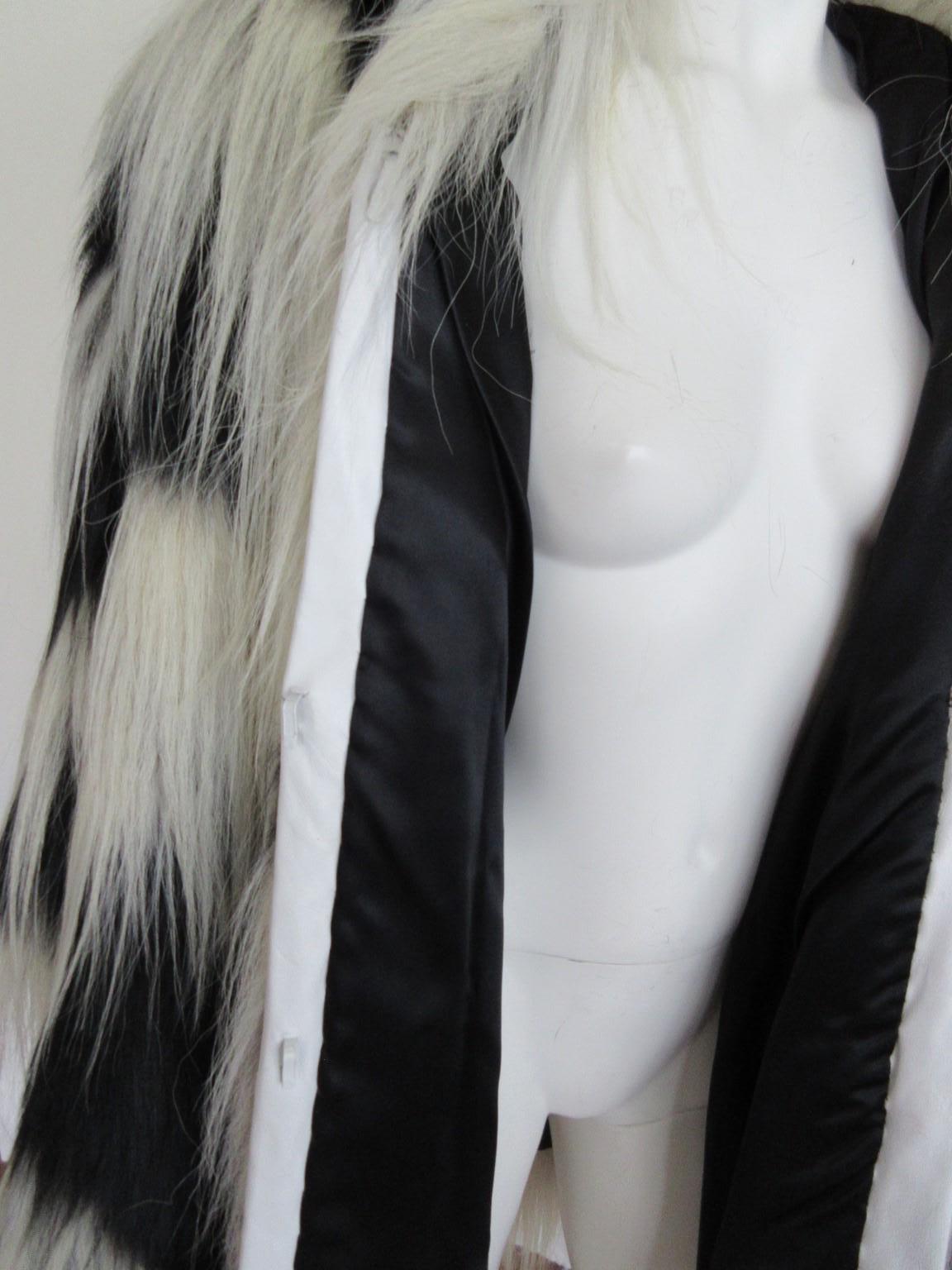 Extravagant Black and White Fur Cape 7