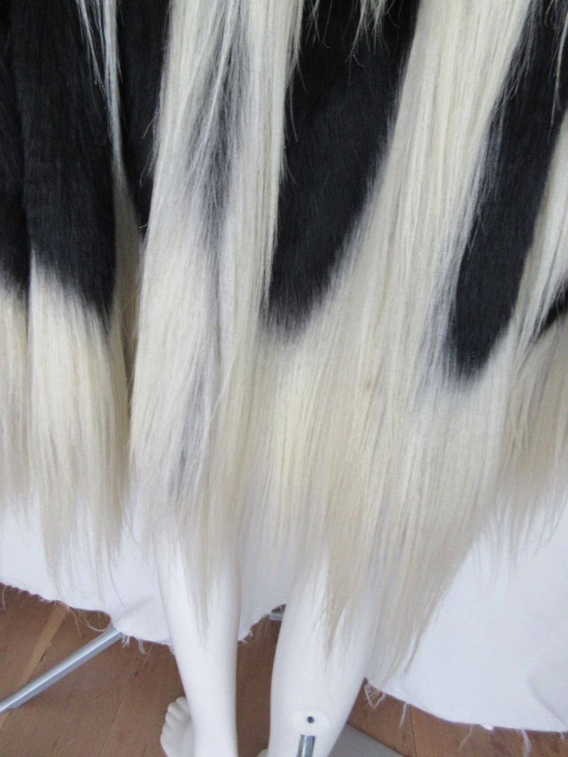 Extravagant Black and White Fur Cape 1