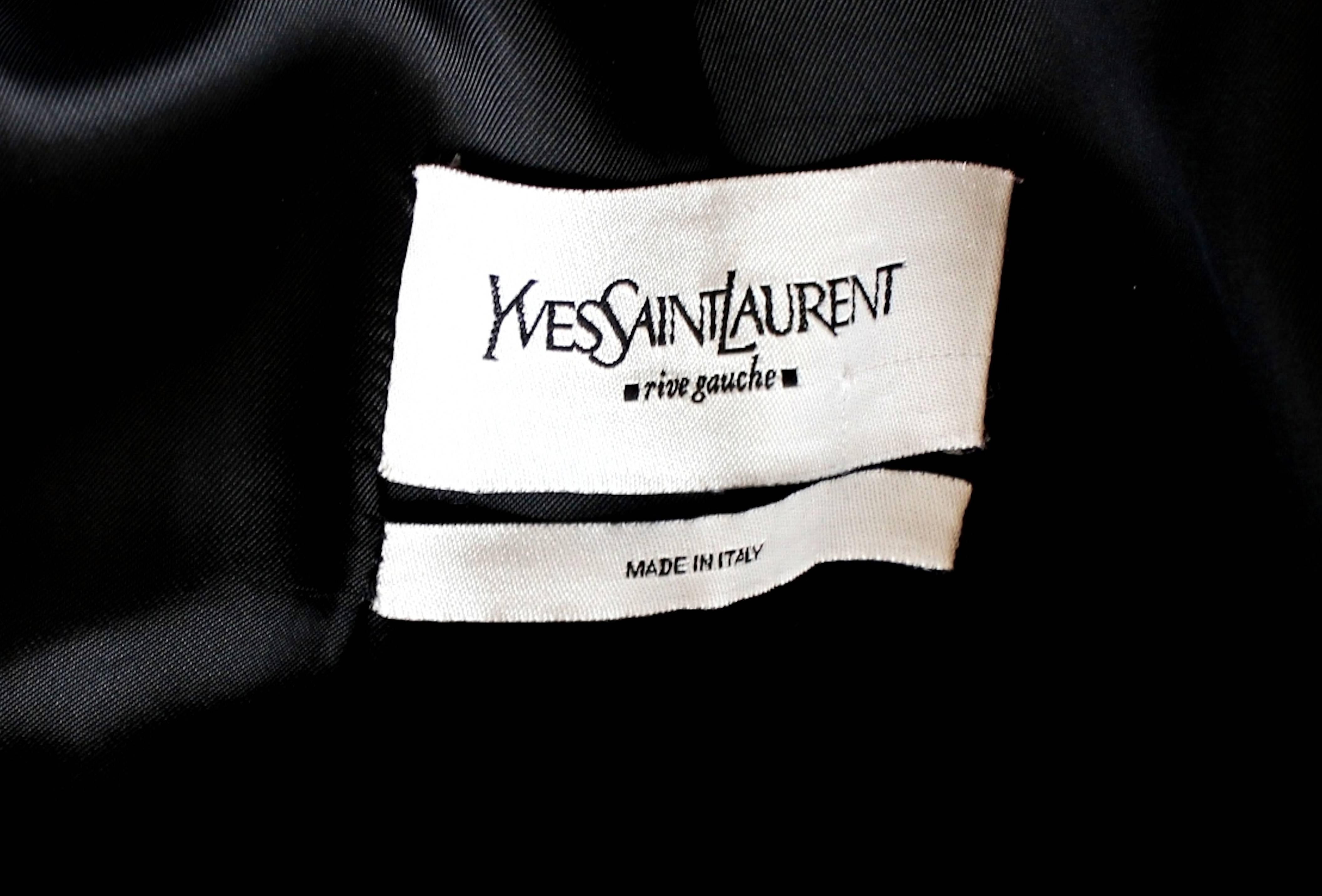 Extravagant Black YSL Yves Saint Laurent by Tom Ford 2003 Ruffled Coat In Good Condition In Switzerland, CH