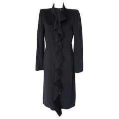 Extravagant Black YSL Yves Saint Laurent by Tom Ford 2003 Ruffled Coat