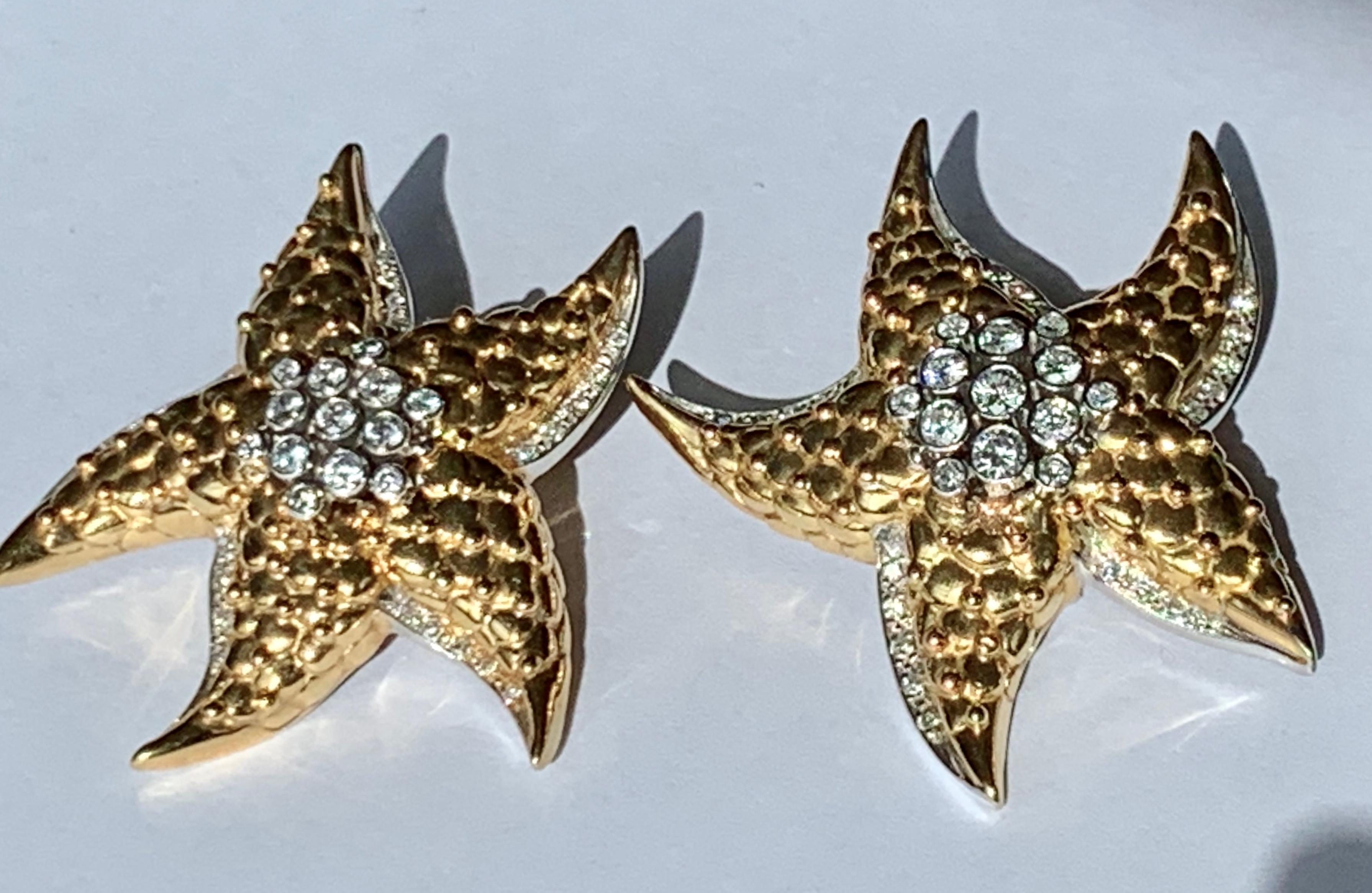 starfish clip on earrings