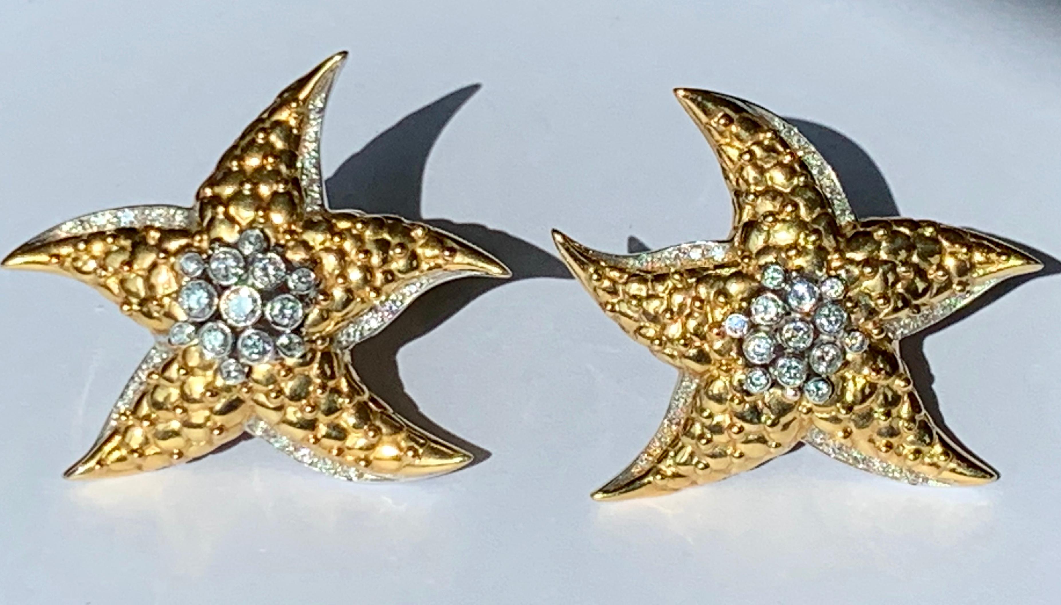 clip on starfish earrings