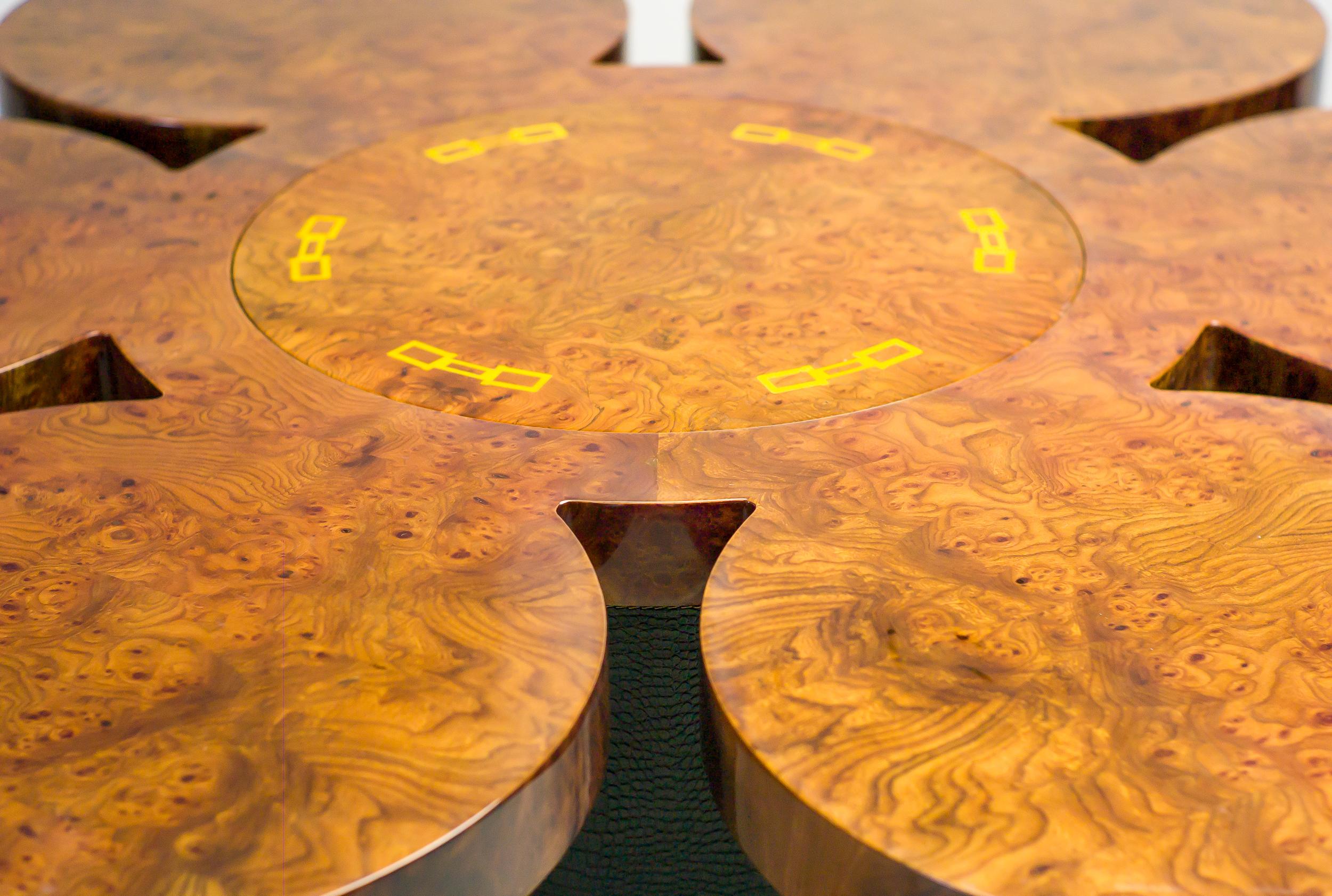 Extravaganter Formitalia Bar-Tisch aus Wurzelholz und Leder im Angebot 4