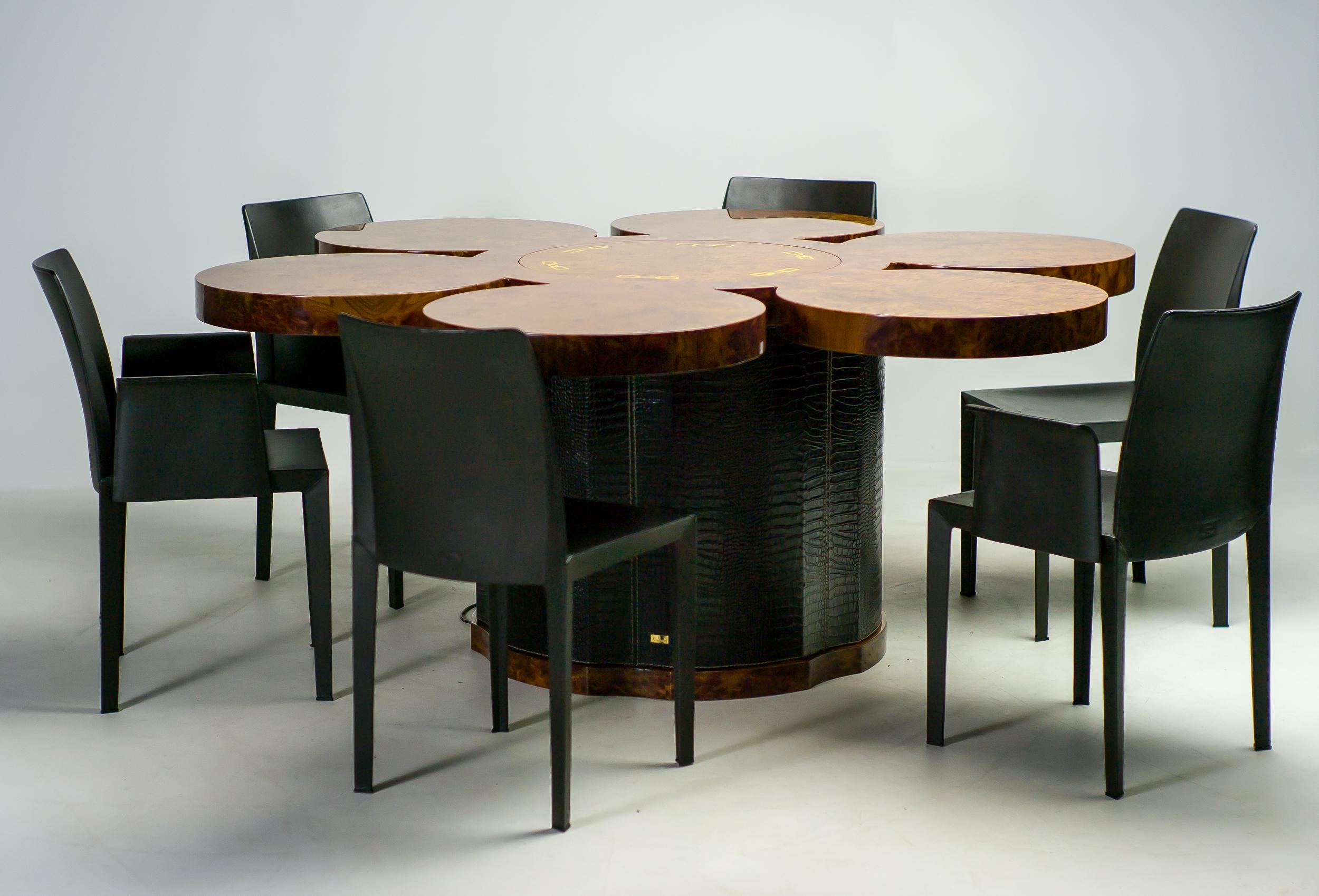 Extravaganter Formitalia Bar-Tisch aus Wurzelholz und Leder (Postmoderne) im Angebot