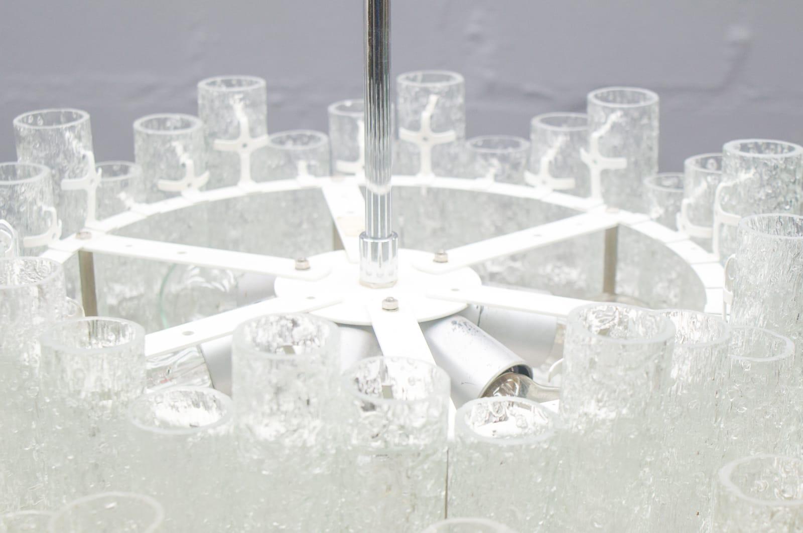 Mid-20th Century Extravagant German Ice Glass Ceiling Lamp by Doria Leuchten, 1960s