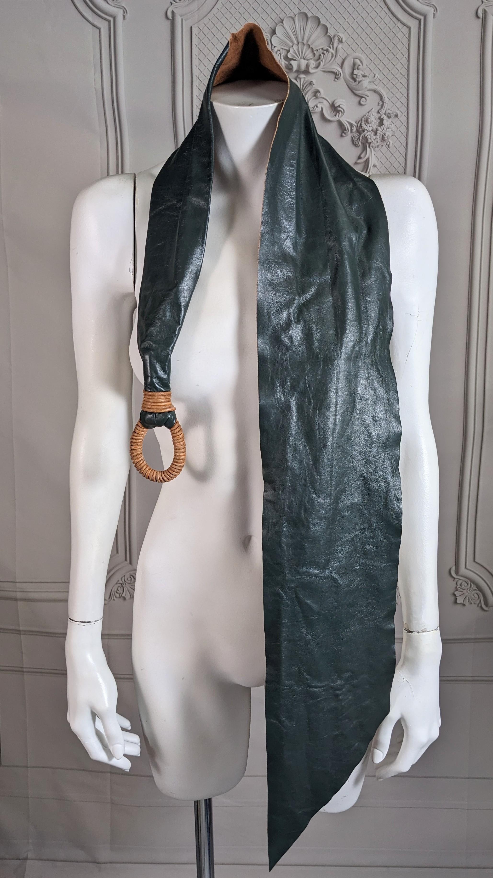 Women's or Men's Extravagant Glazed Leather Sash Belt For Sale