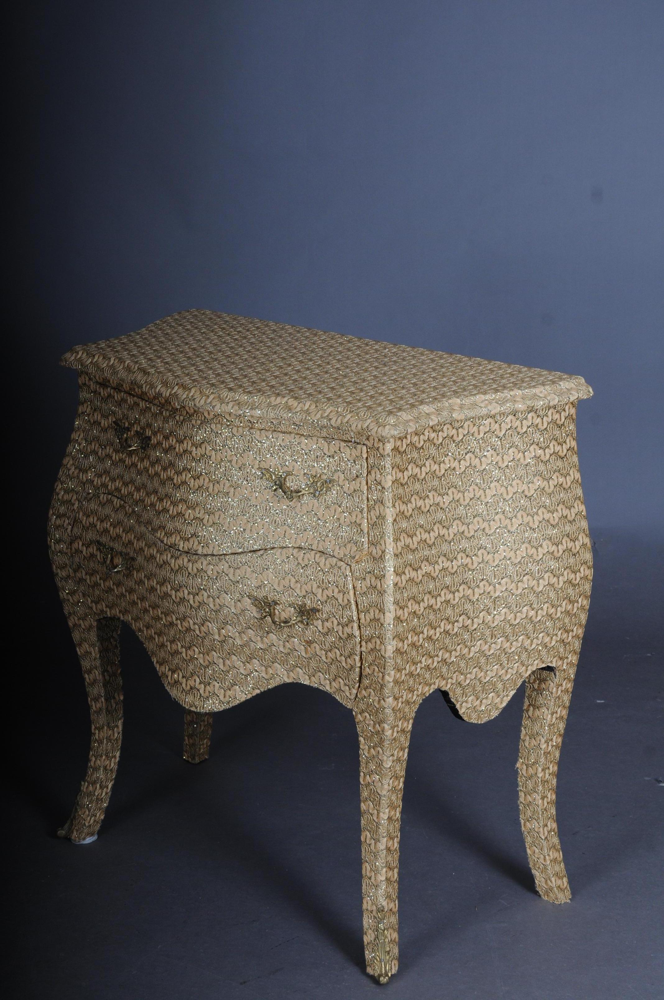 Extravagant Golden Baroque Designer Chest of Drawers with Fabric Cover In Good Condition For Sale In Berlin, DE