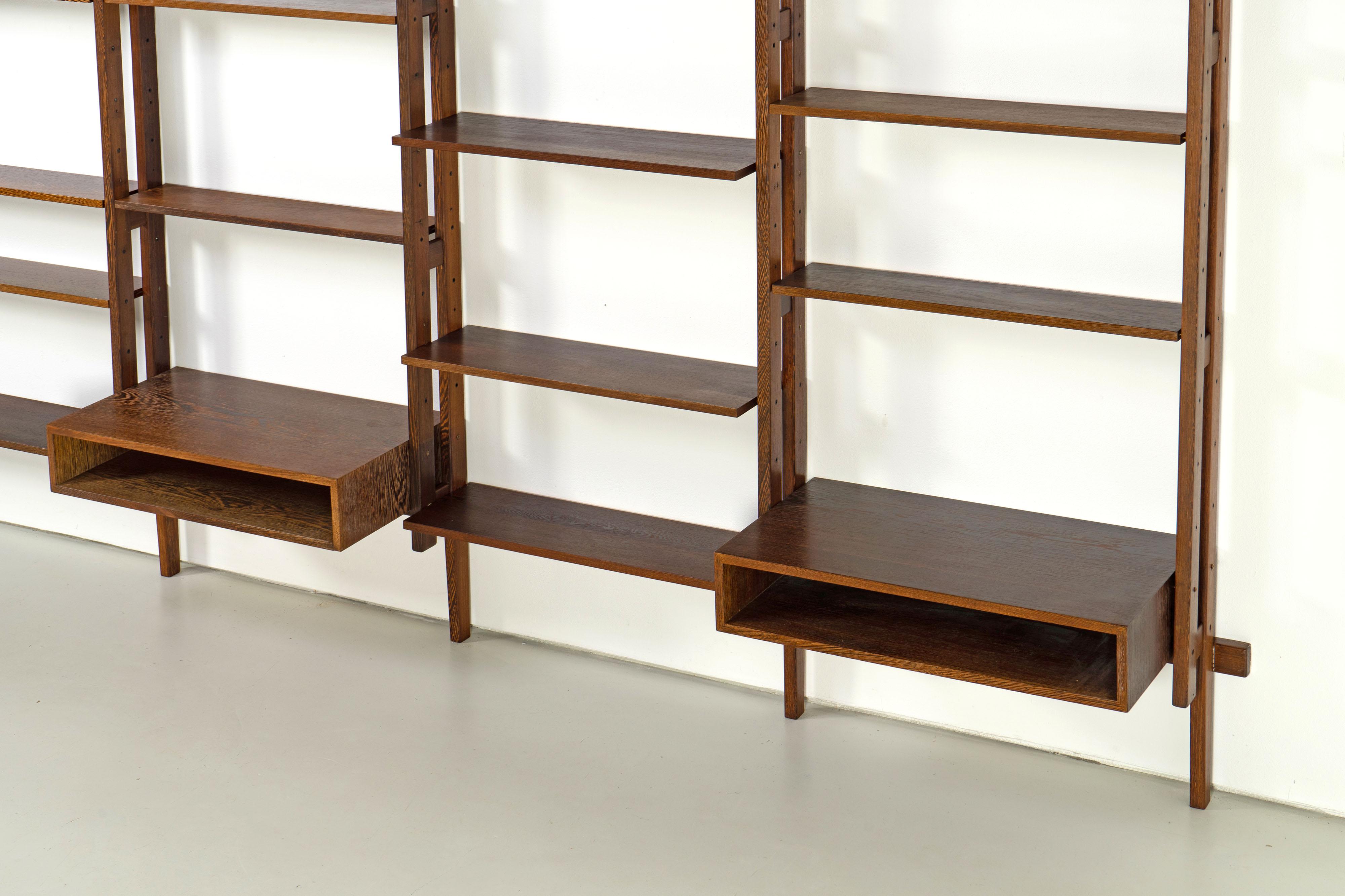 Extravagant Mid-Century Bookcase, Large Wall Unit  1960s, Wenge 1