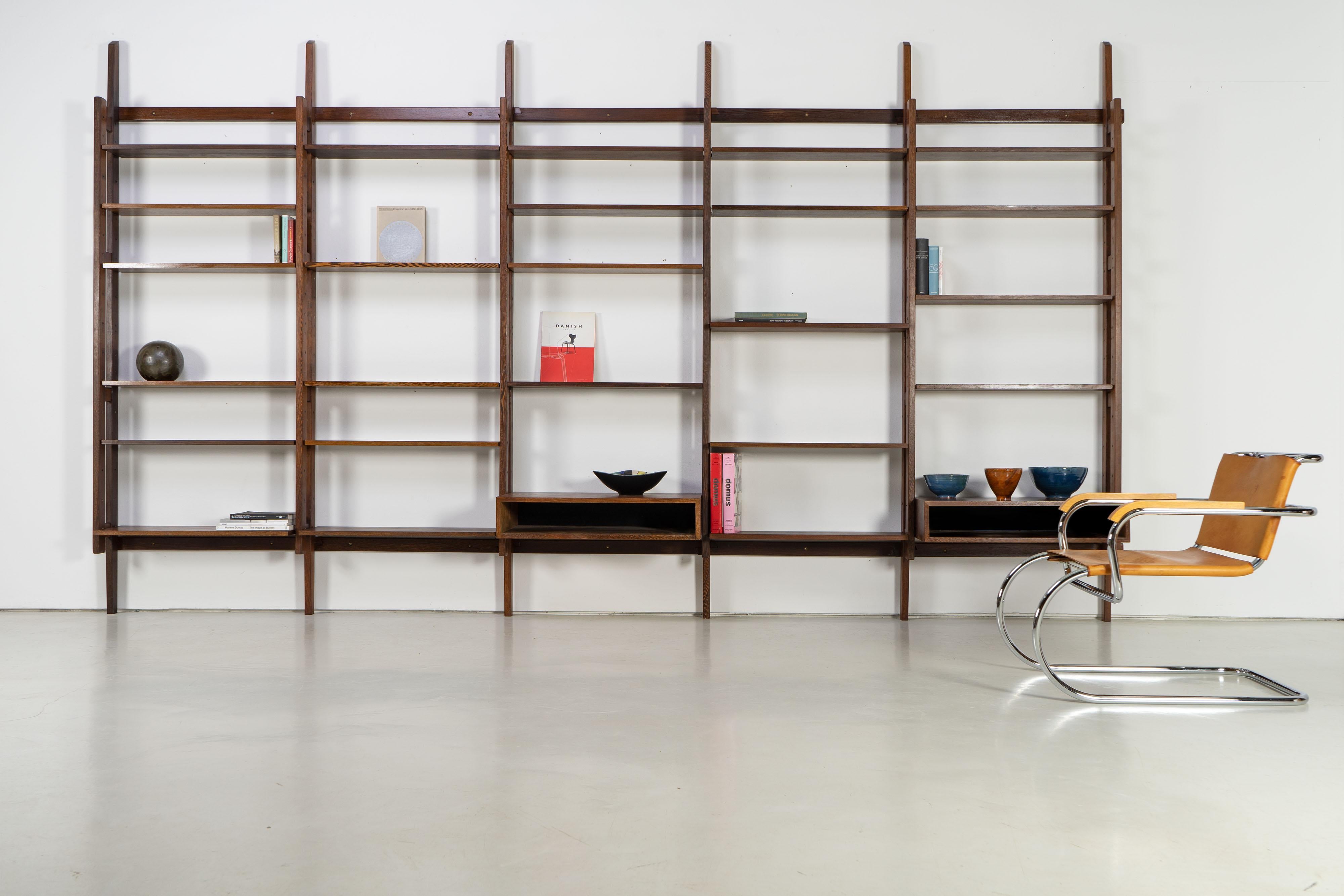 Extravagant Mid-Century Bookcase, Large Wall Unit  1960s, Wenge 6