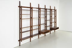Extravagant Mid-Century Bookcase, Large Wall Unit 1960s, Wenge