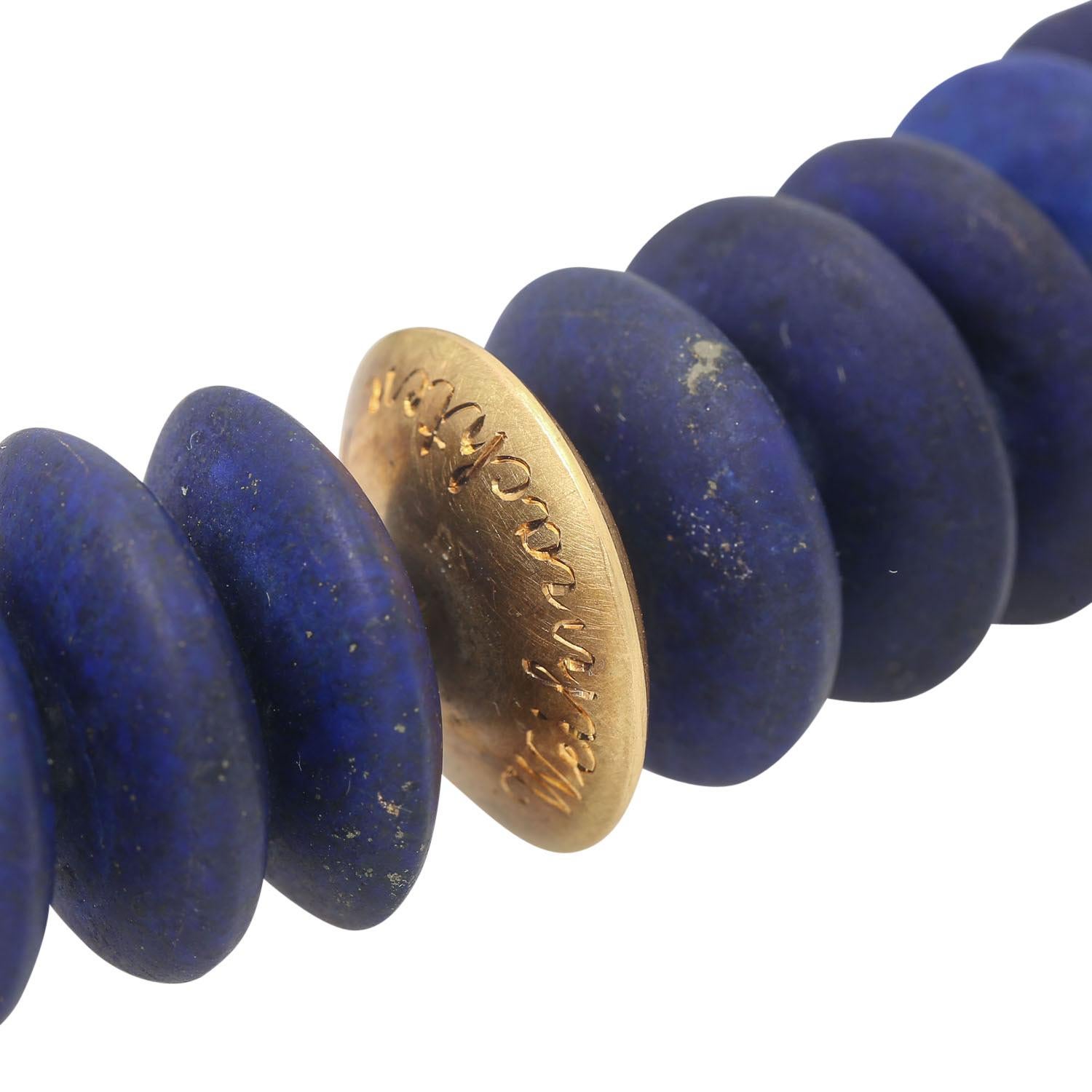 Extravagant Necklace Made of Lapis Lazuli Slices For Sale 1