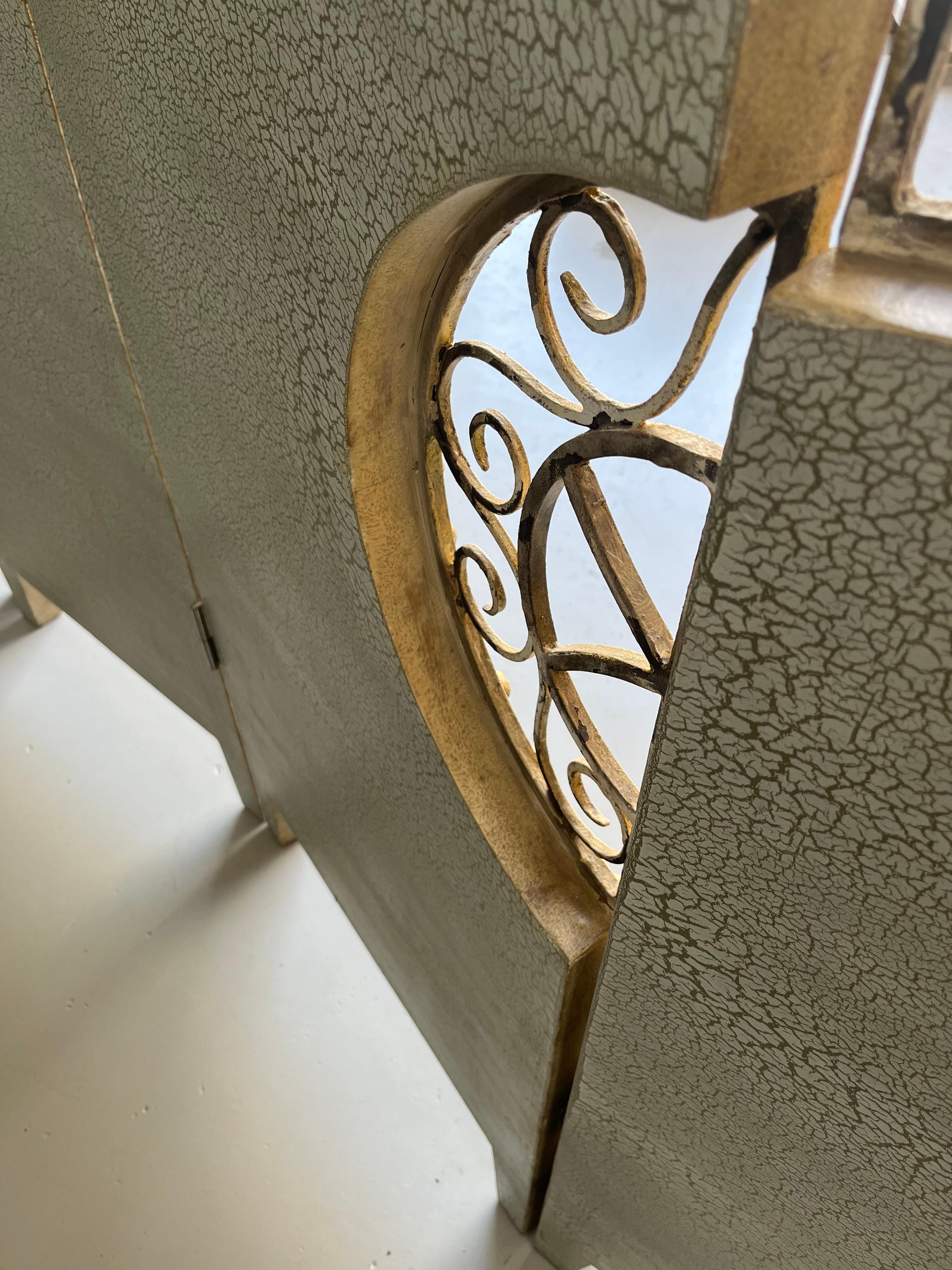 Extravagant  Peacock Room Divider with Wrought Iron details, Netherlands 1970's For Sale 4