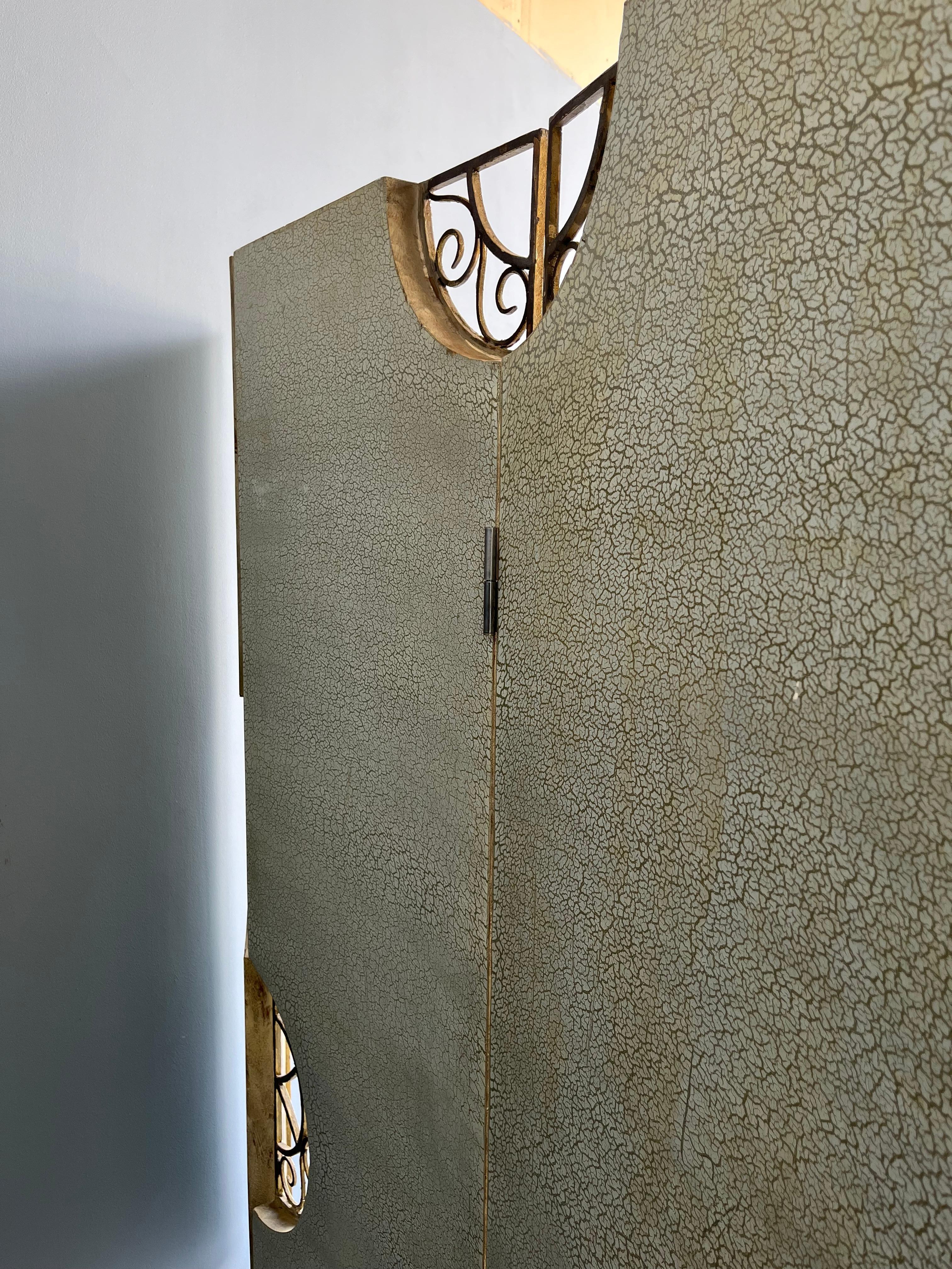 Extravagant  Peacock Room Divider with Wrought Iron details, Netherlands 1970's For Sale 10