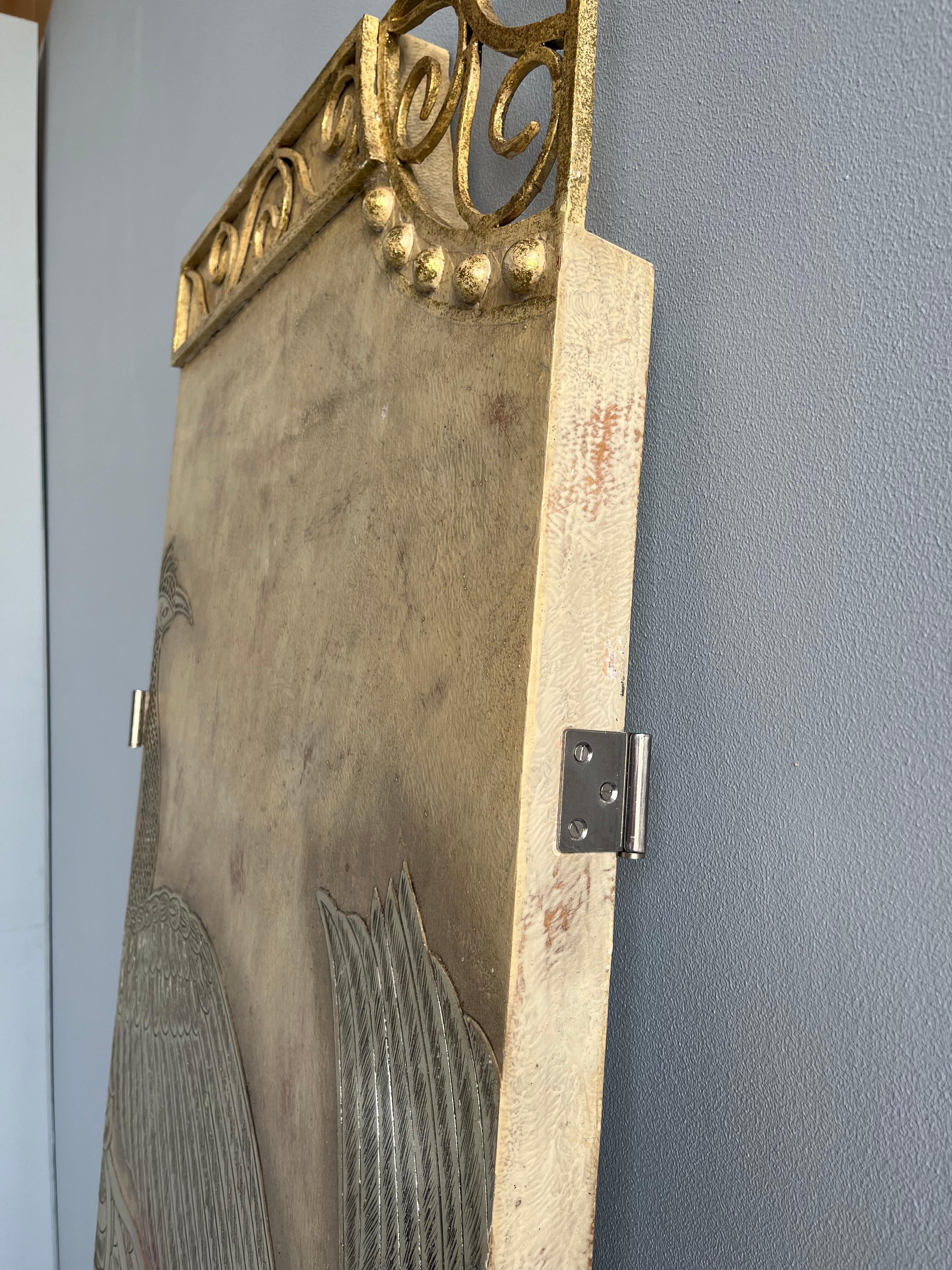 Extravagant  Peacock Room Divider with Wrought Iron details, Netherlands 1970's For Sale 12