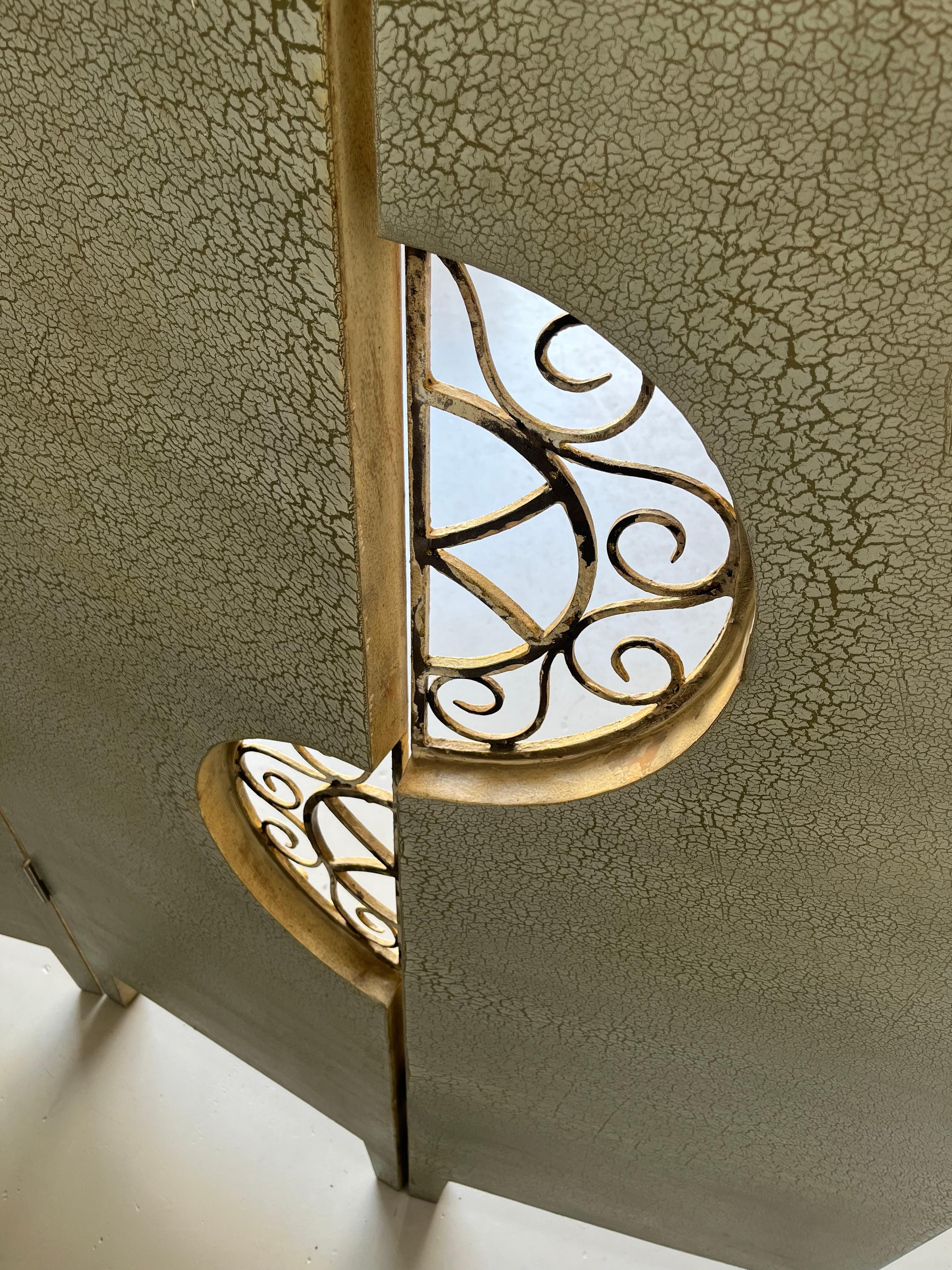 Extravagant  Peacock Room Divider with Wrought Iron details, Netherlands 1970's For Sale 13