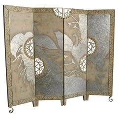 Extravagant  Peacock Room Divider with Wrought Iron details, Netherlands 1970's