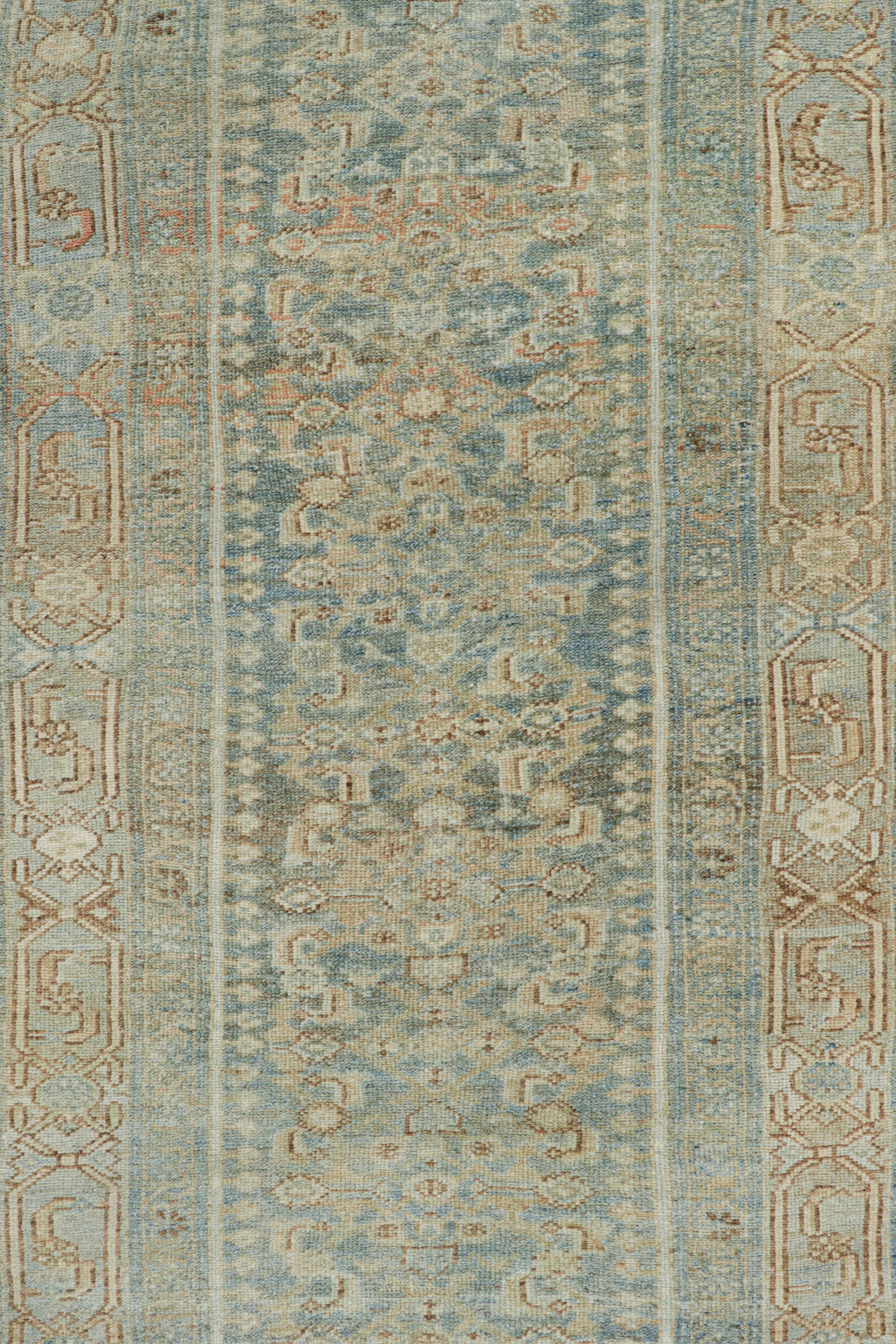 ExtraVintage Heriz Persischer Läufer in Blau Geometrisch-Blumig von Rug & Kilim (Heriz Serapi) im Angebot