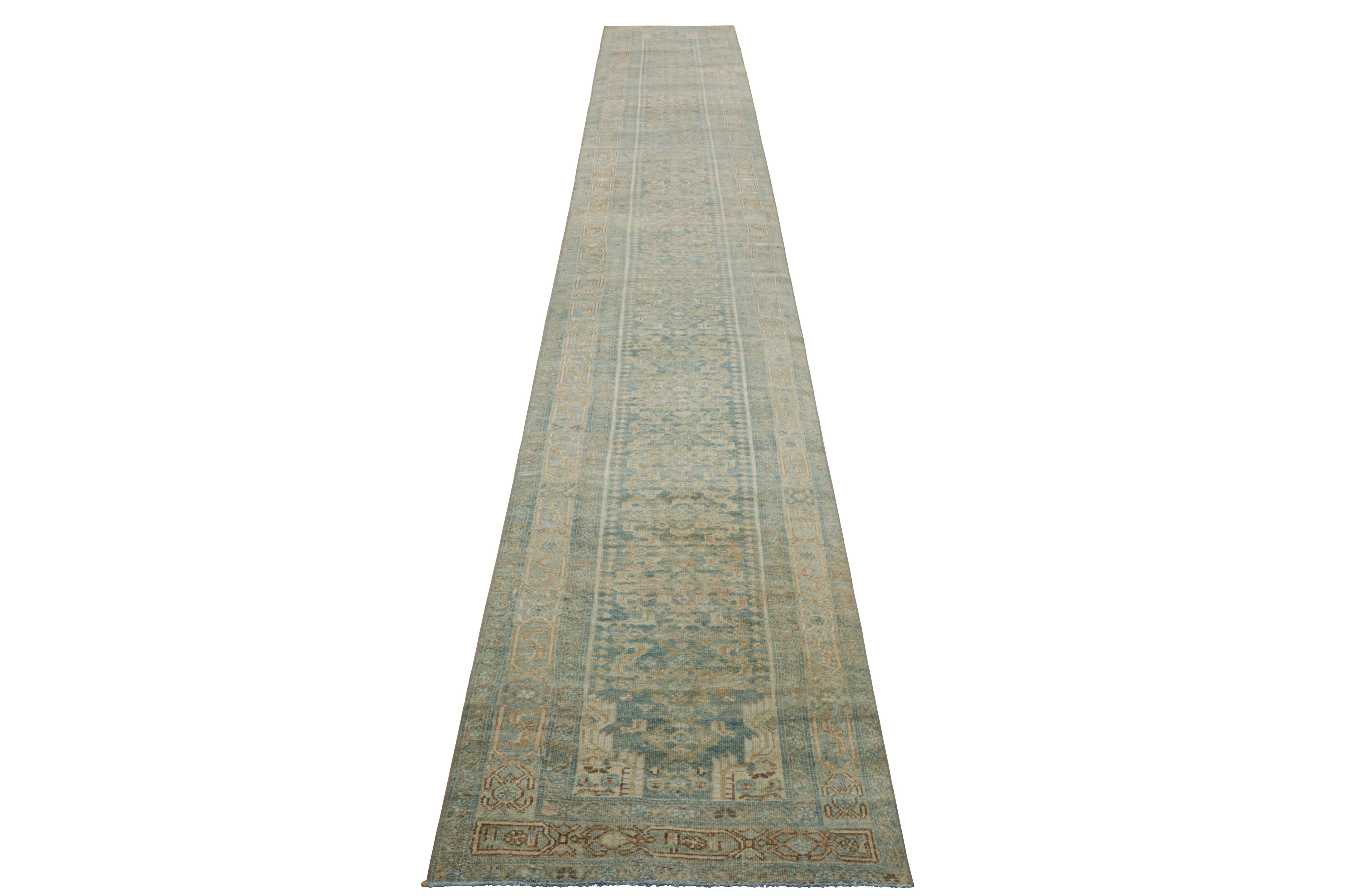 ExtraVintage Heriz Persischer Läufer in Blau Geometrisch-Blumig von Rug & Kilim (Türkisch) im Angebot