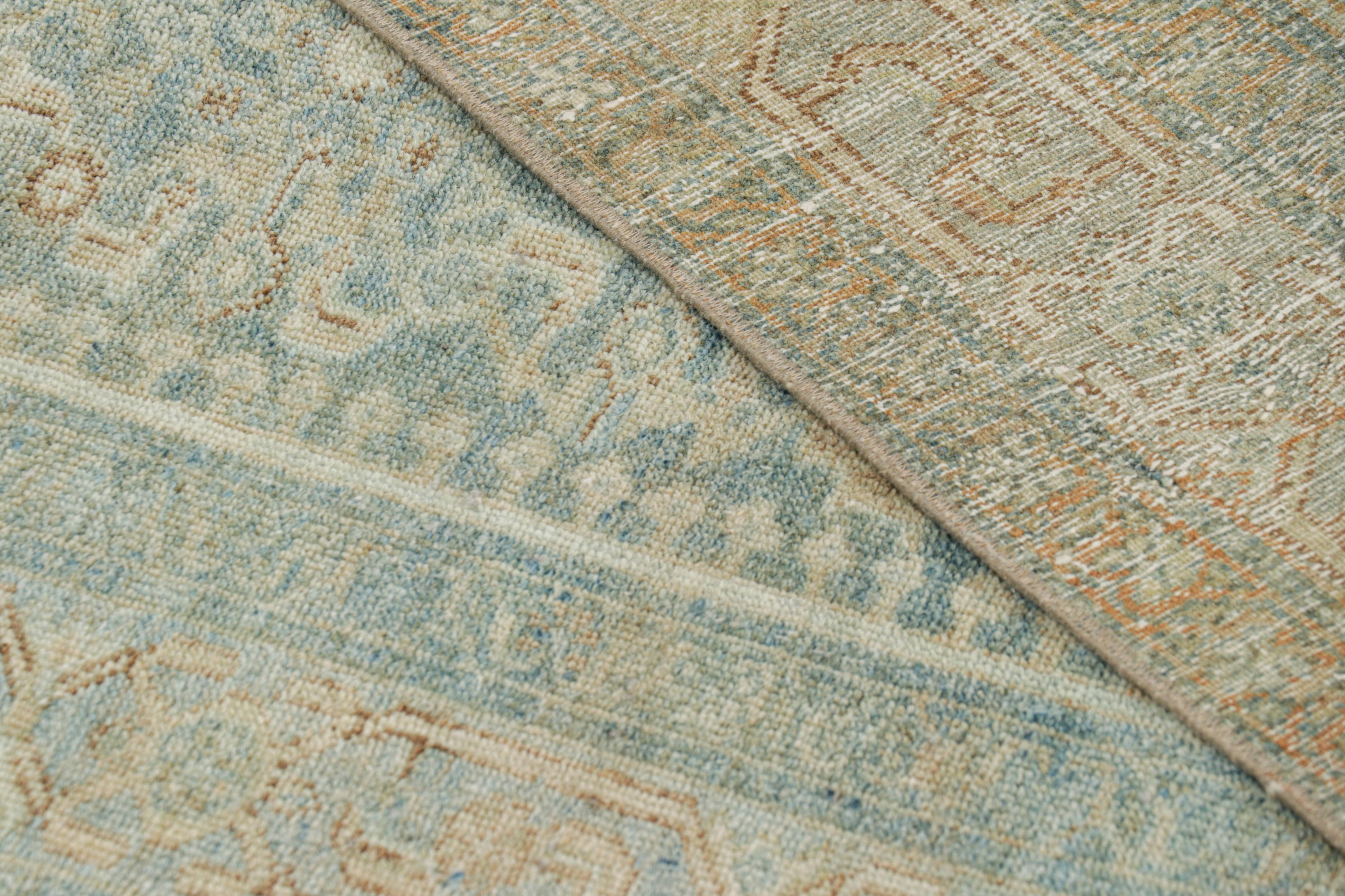 ExtraVintage Heriz Persischer Läufer in Blau Geometrisch-Blumig von Rug & Kilim (Wolle) im Angebot