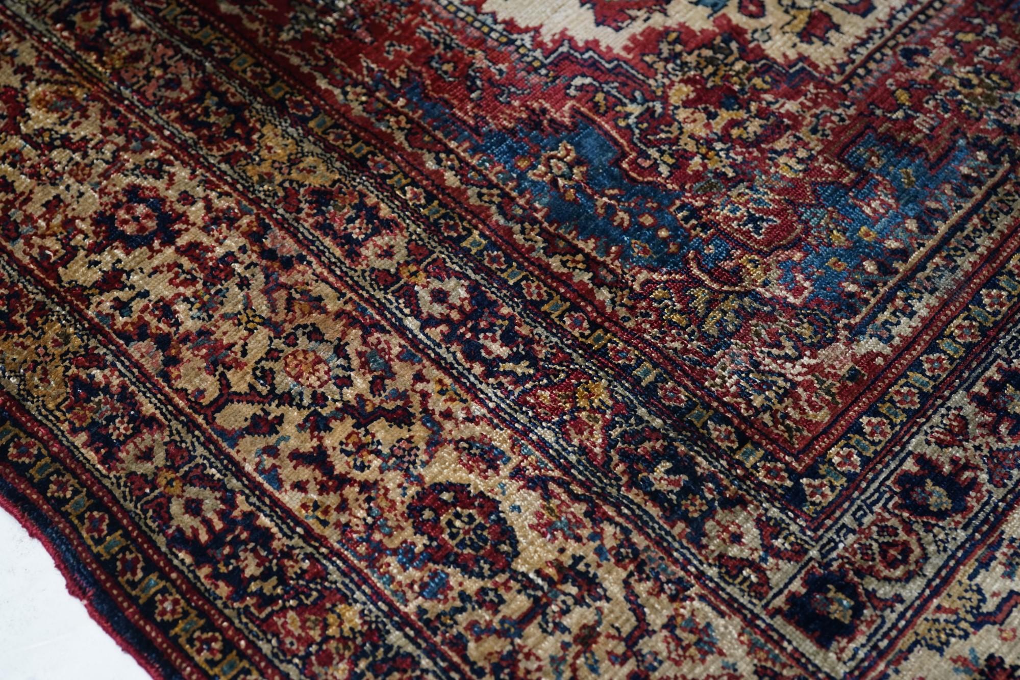 Late 19th Century Extreamly Fine Antique and Rare Persian 100% Silk Senneh Rug For Sale