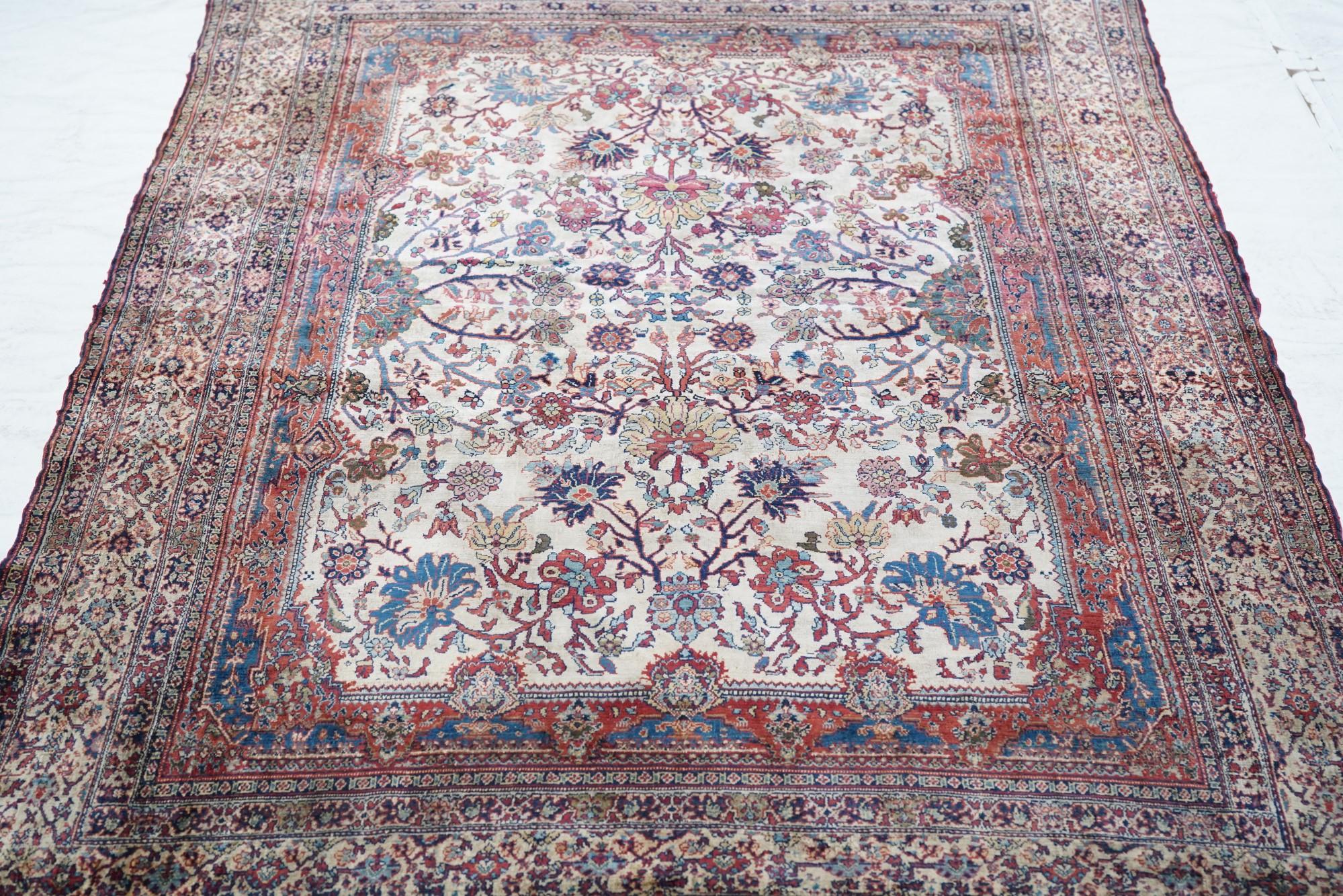 Extreamly Fine Antique and Rare Persian 100% Silk Senneh Rug For Sale 2