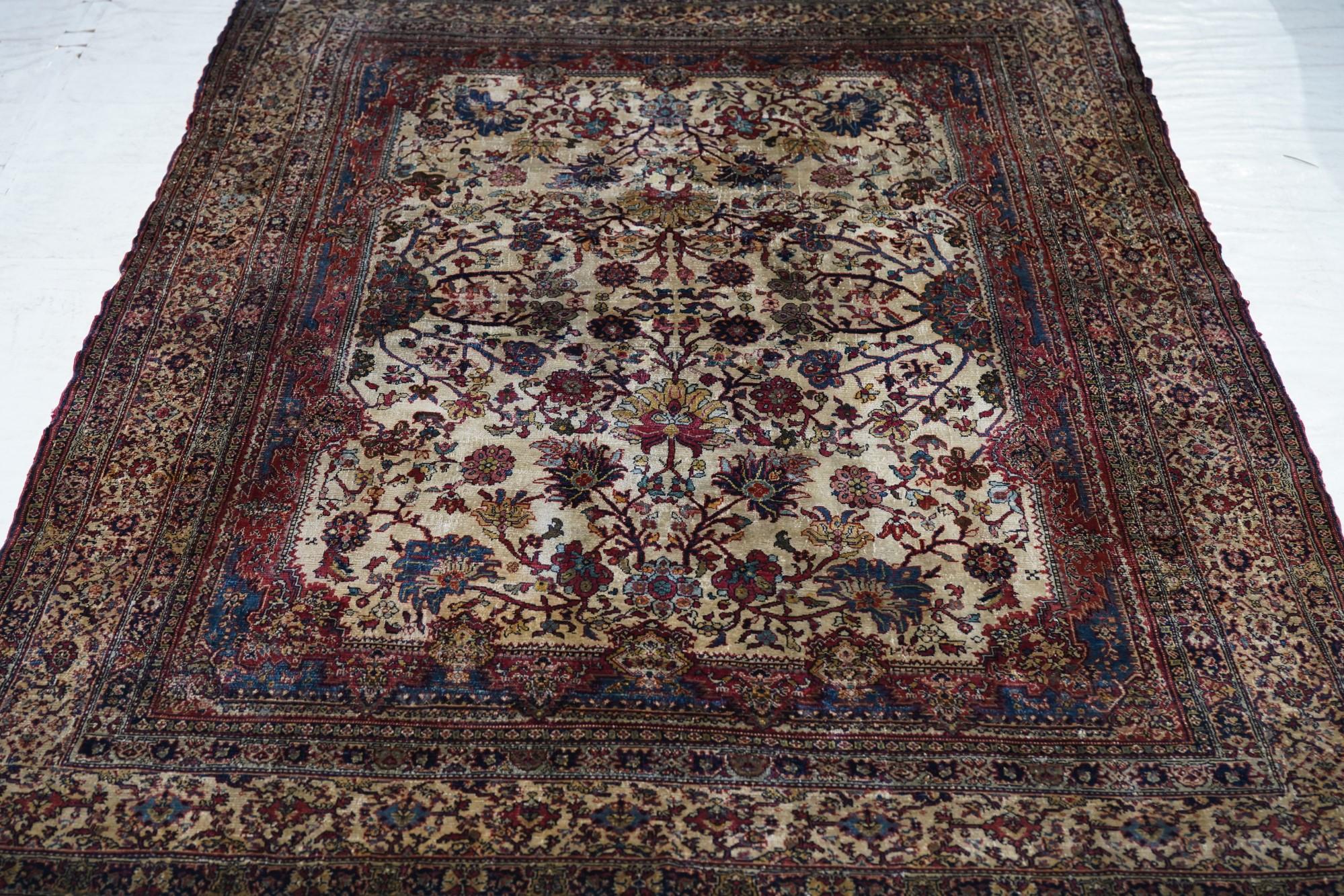 Extreamly Fine Antique and Rare Persian 100% Silk Senneh Rug For Sale 3