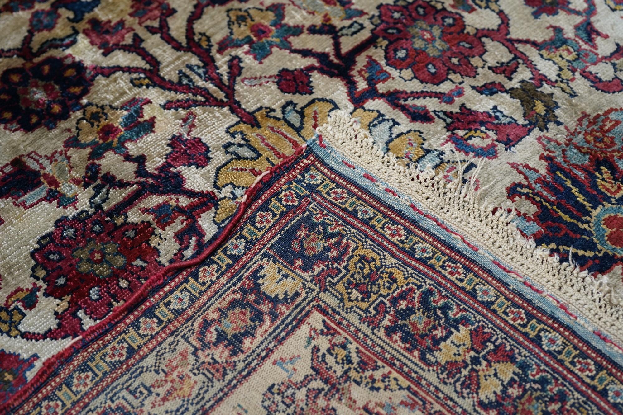 Extreamly Fine Antique and Rare Persian 100% Silk Senneh Rug For Sale 5