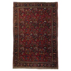 Très beau tapis persan ancien Halvai Bijar de 4''7'''' x 7''0''''''