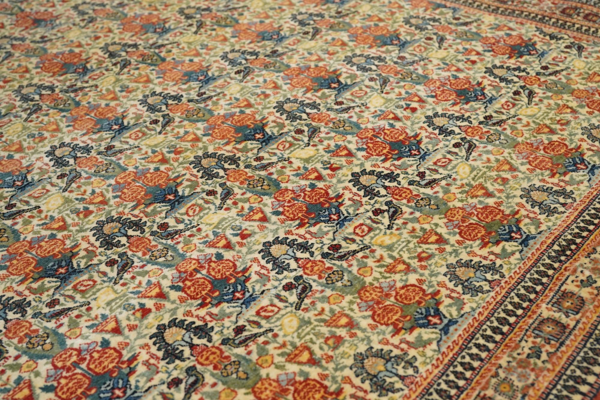 Extreamly Fine Antique Persian Tehran Rug 4'9'' x 6'8'' For Sale 1