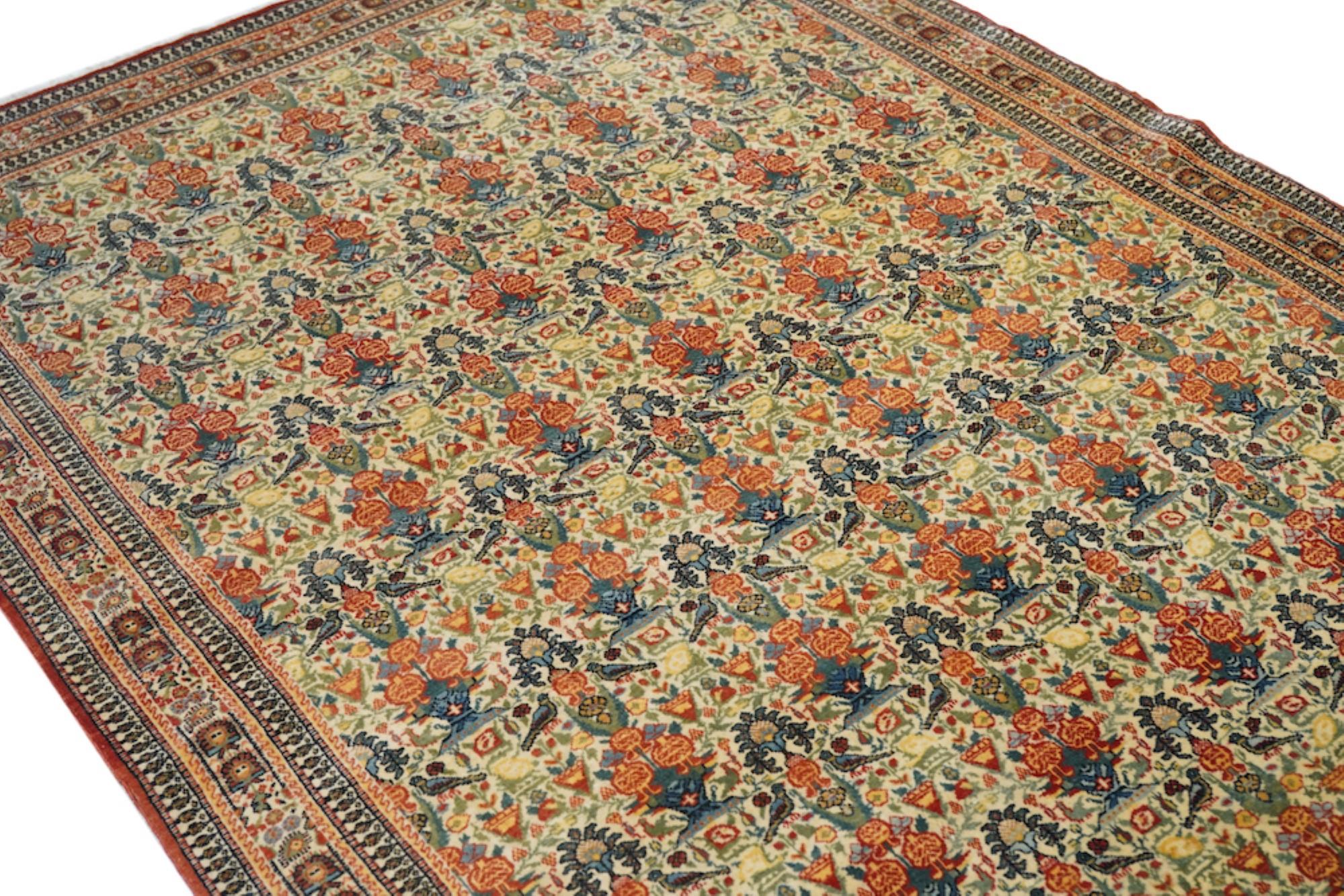 Extreamly Fine Antique Persian Tehran Rug 4'9'' x 6'8'' For Sale 2