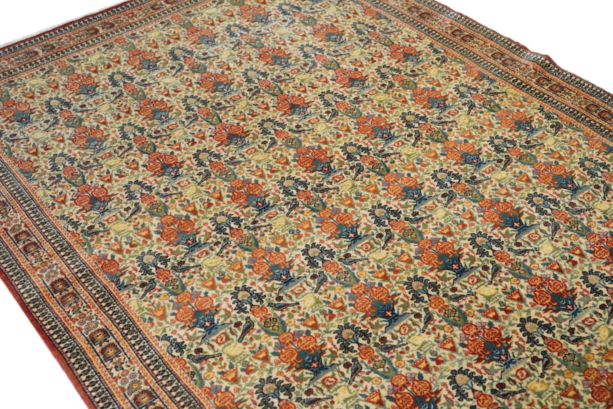 Extreamly feiner antiker persischer Teheraner Teppich im Angebot 1