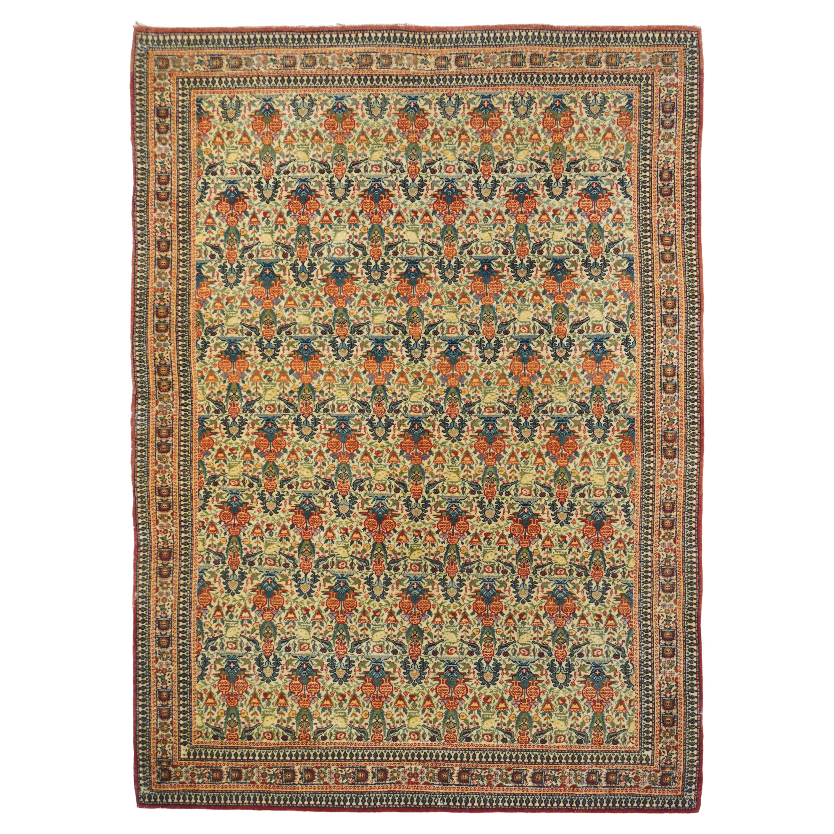Extreamly Fine Antique Persian Tehran Rug 4'9'' x 6'8'' For Sale