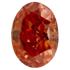 Extreamly Rare - Red Fluorescent Diamond 0.19ct Orange Diamond Collectors GIA