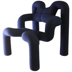 blauer Sessel "Extreme" von Terje Ekstrom:: Norwegen:: 1980er Jahre