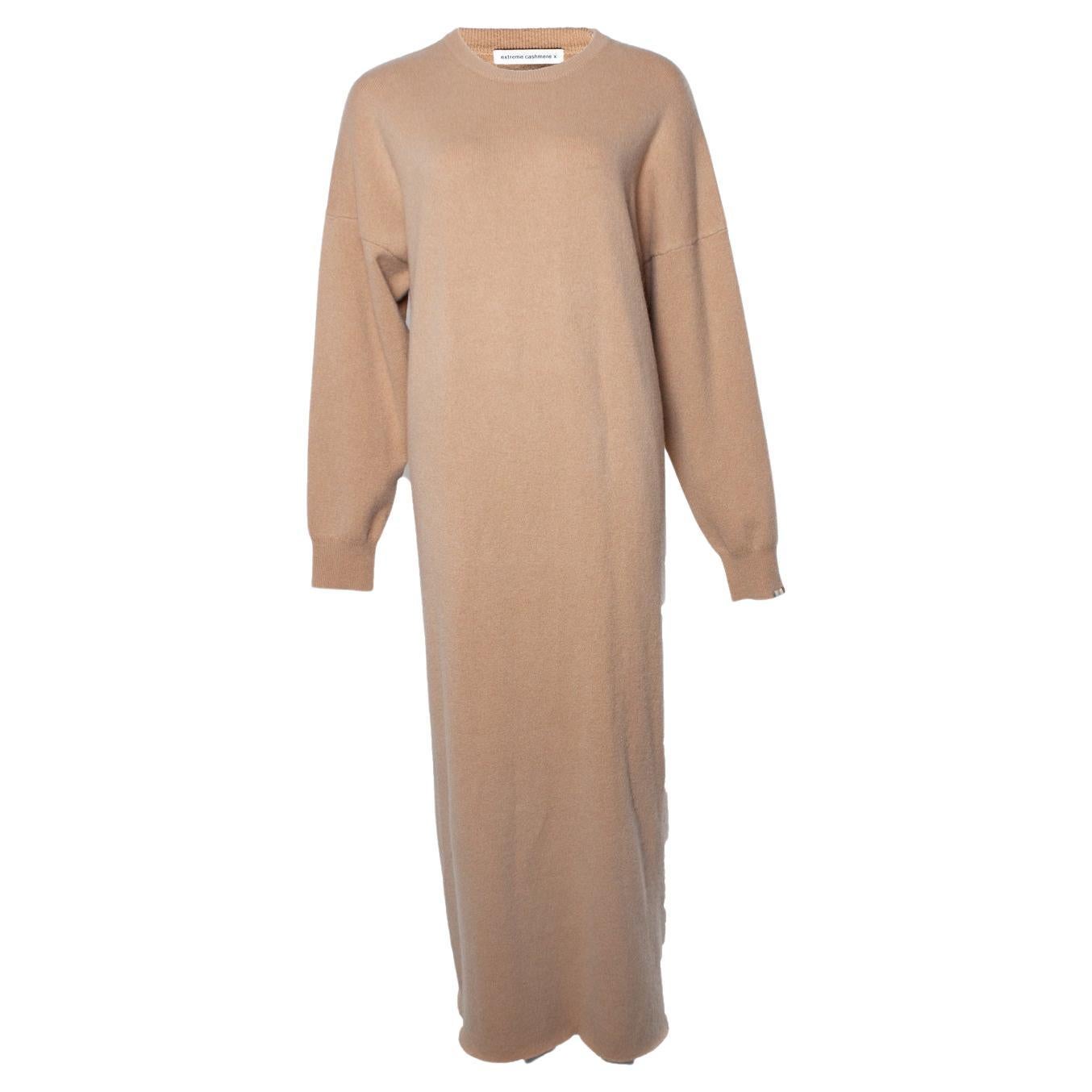extreme cashmere, robe pull maxi en camel