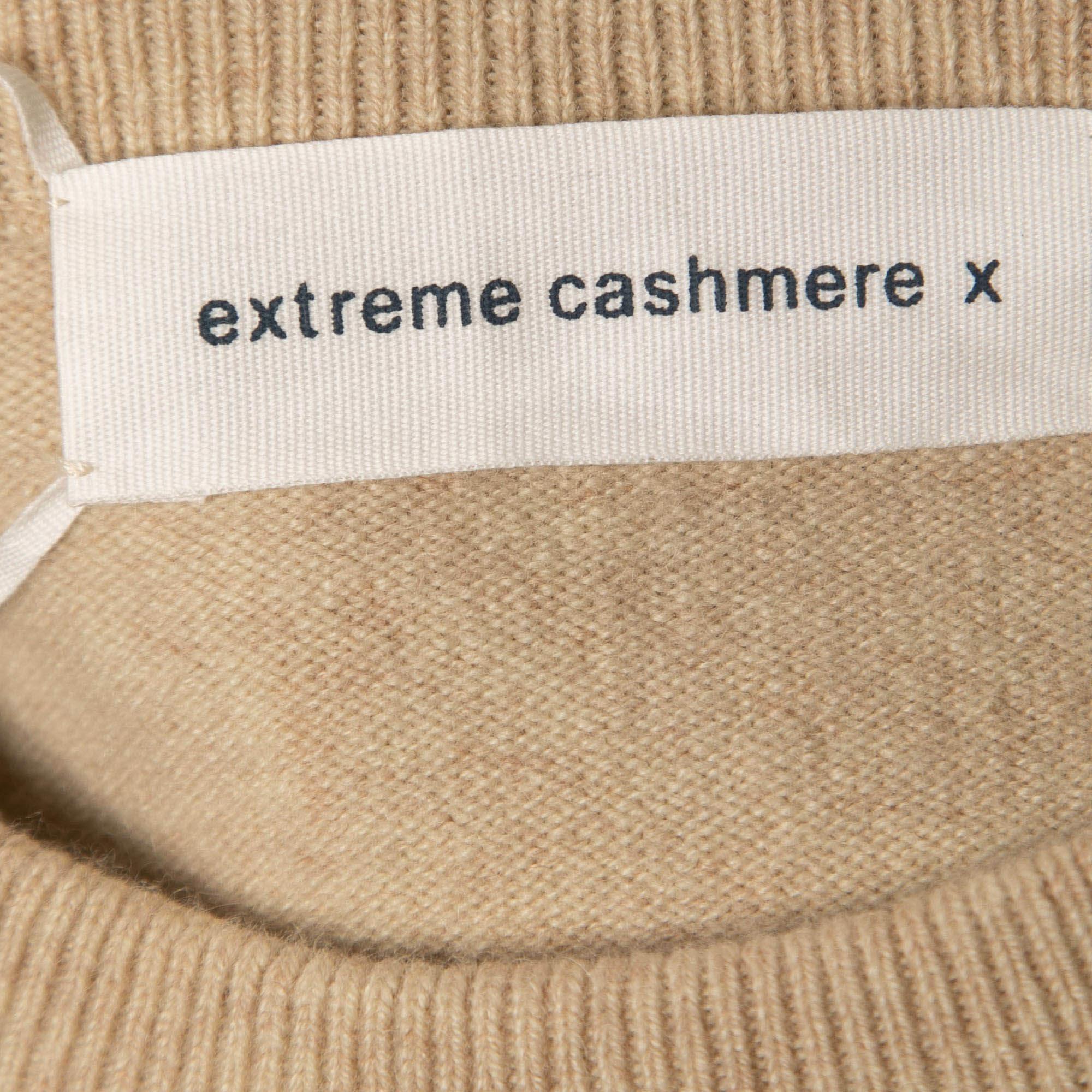 Women's Extreme Cashmere X Beige Cashmere Oversized Sweater XL