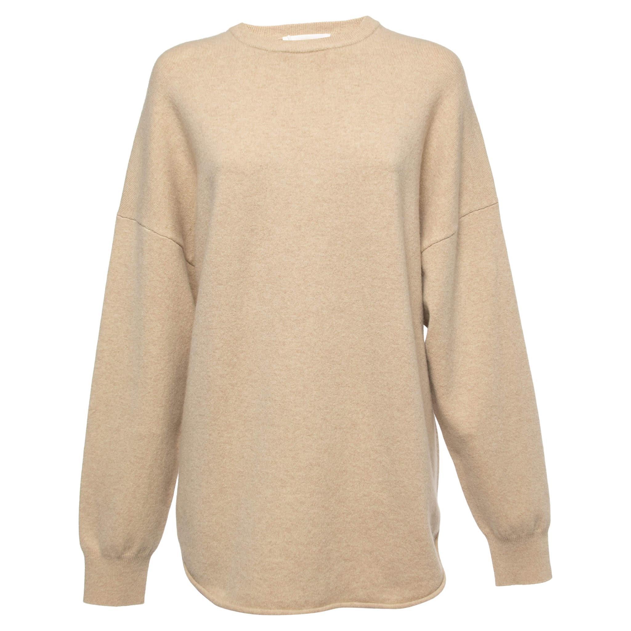 Extreme Cashmere X Beige Cashmere Oversized Sweater XL For Sale