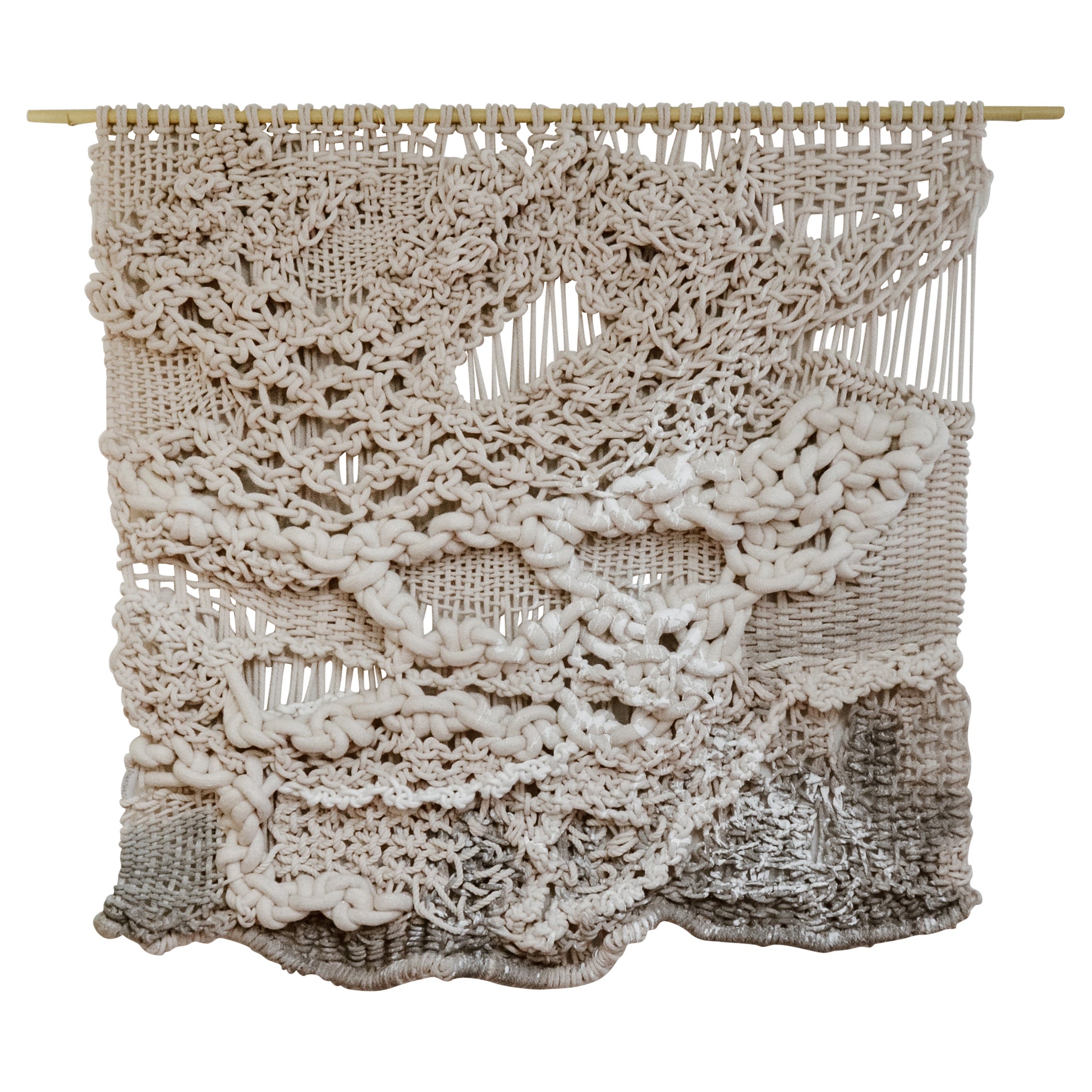 Extreme Macrame Fiber Art Handmade in Spain by Belen Senra For Sale