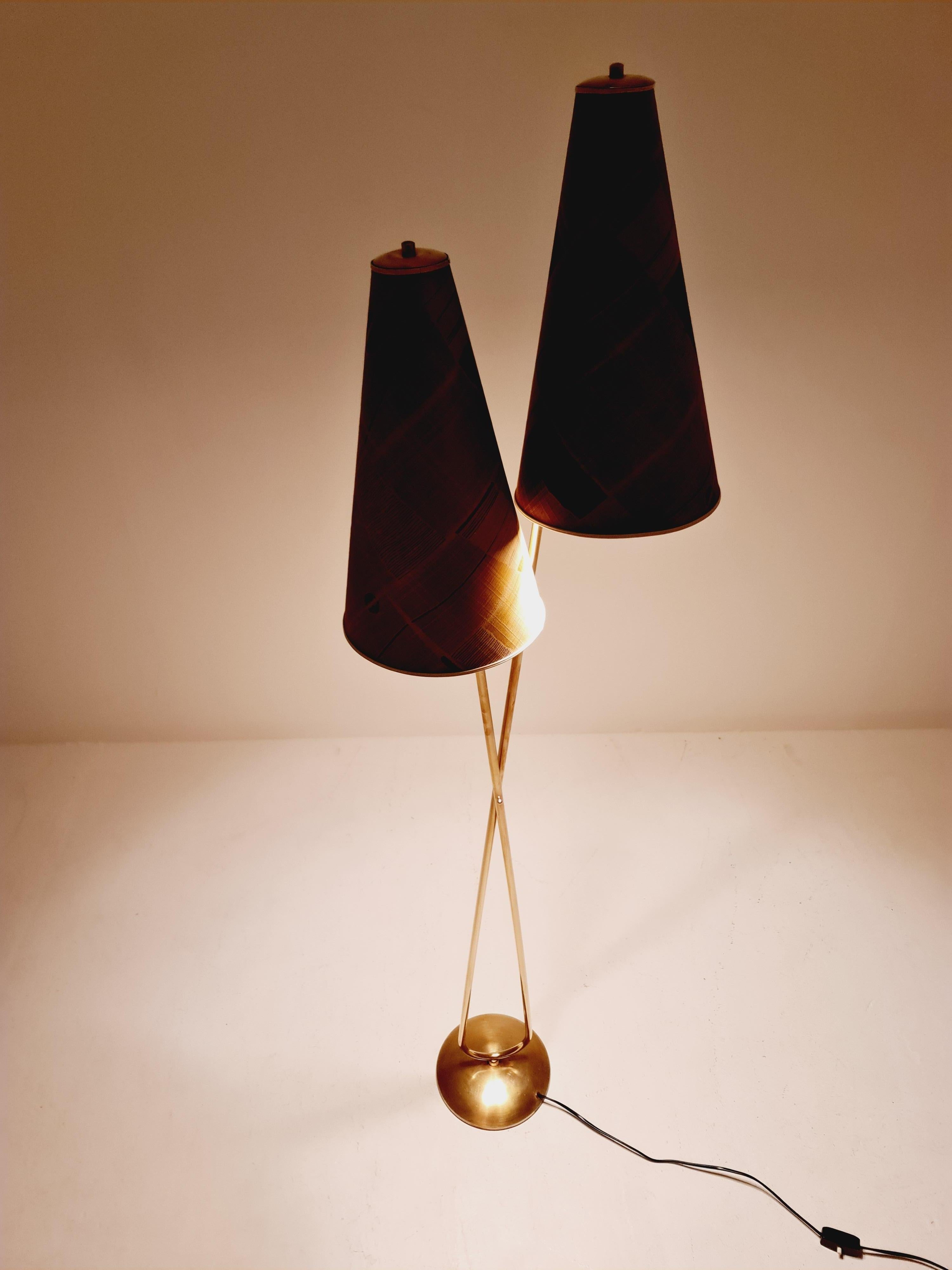 EXTREME RARE laiton 1950s vintage lampadaire / lampe sac mcm en vente 5