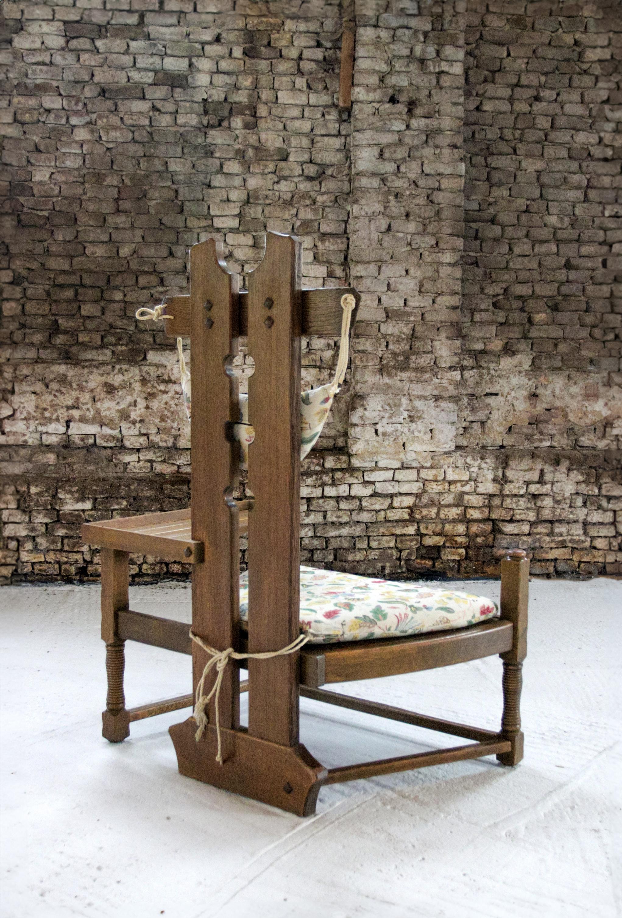 Extrem seltener holländischer Brutalist Tisch- Beistellstuhl Eiche massiv '50 im Angebot 3
