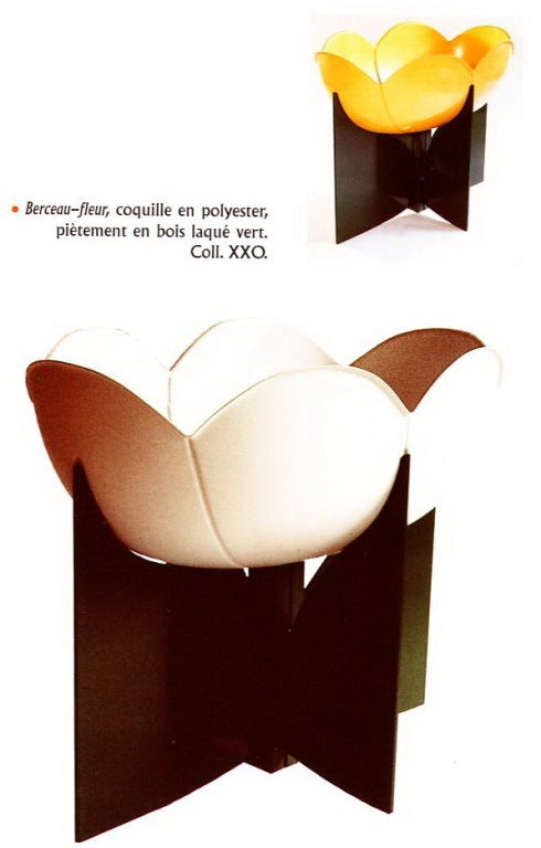 Molded Extremely Rare, Philippe Pradalie 'Berceau Fleur', for 'Atelier A, 'Paris , 1970