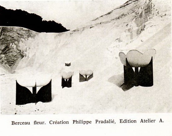 Late 20th Century Extremely Rare, Philippe Pradalie 'Berceau Fleur', for 'Atelier A, 'Paris , 1970