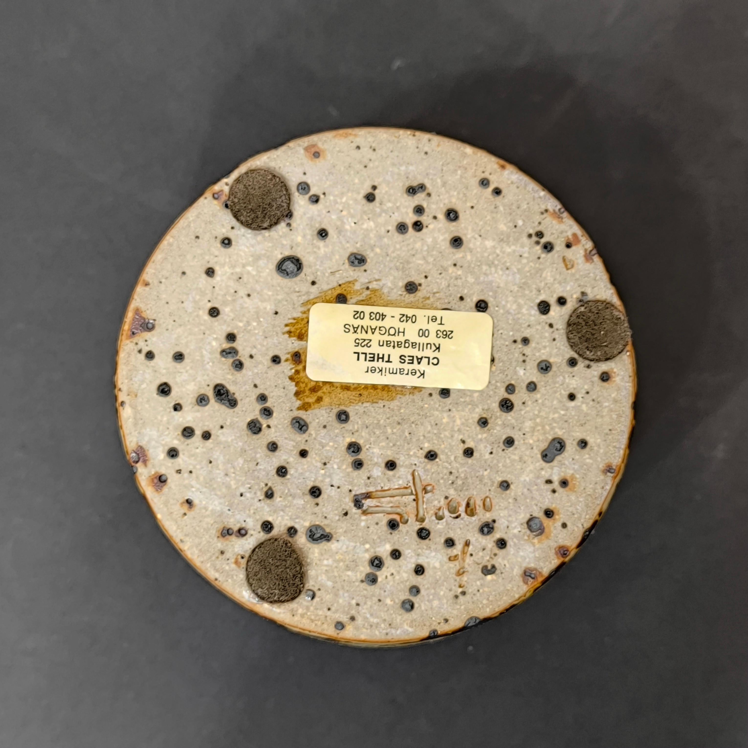 Extremely Beautiful Stoneware Jar by Swedish Ceramist Claes Thell, Sweden 1978 For Sale 6