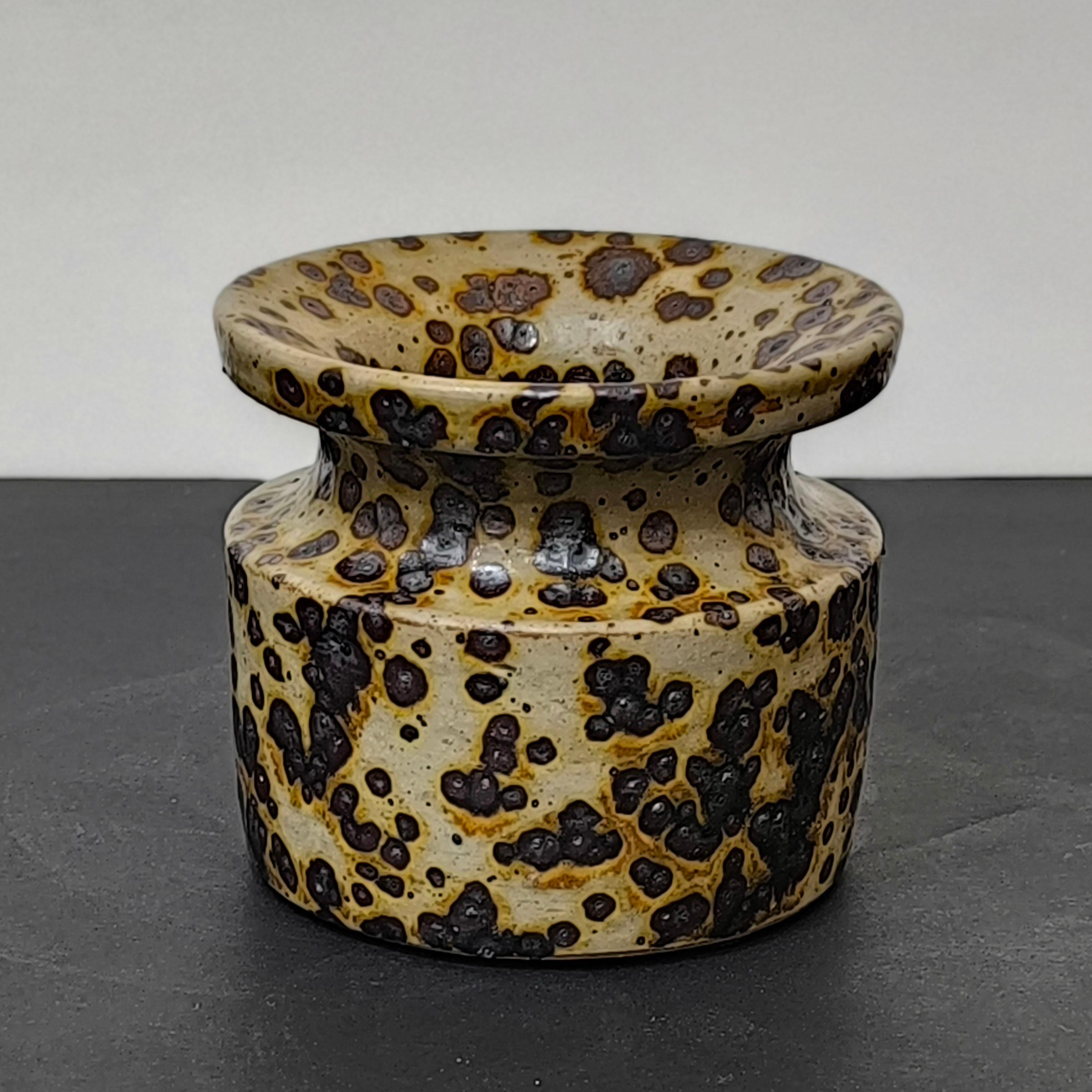 Hand-Carved Extremely Beautiful Stoneware Jar by Swedish Ceramist Claes Thell, Sweden 1978 For Sale