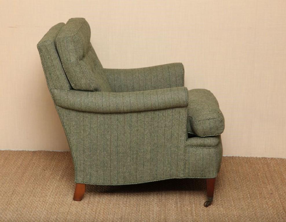 American Extremely Comfortable English Style Lounge Chair and Matching Ottoman