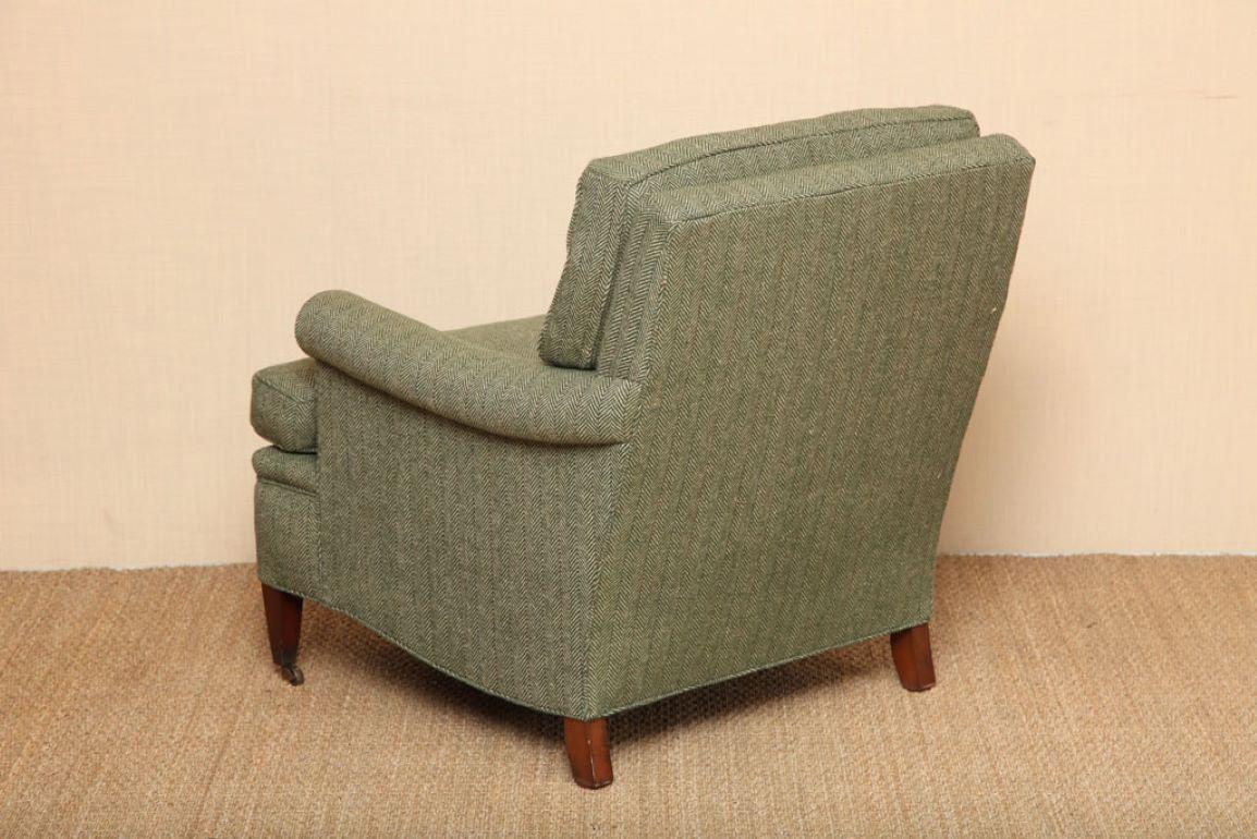 Hand-Knotted Extremely Comfortable English Style Lounge Chair and Matching Ottoman