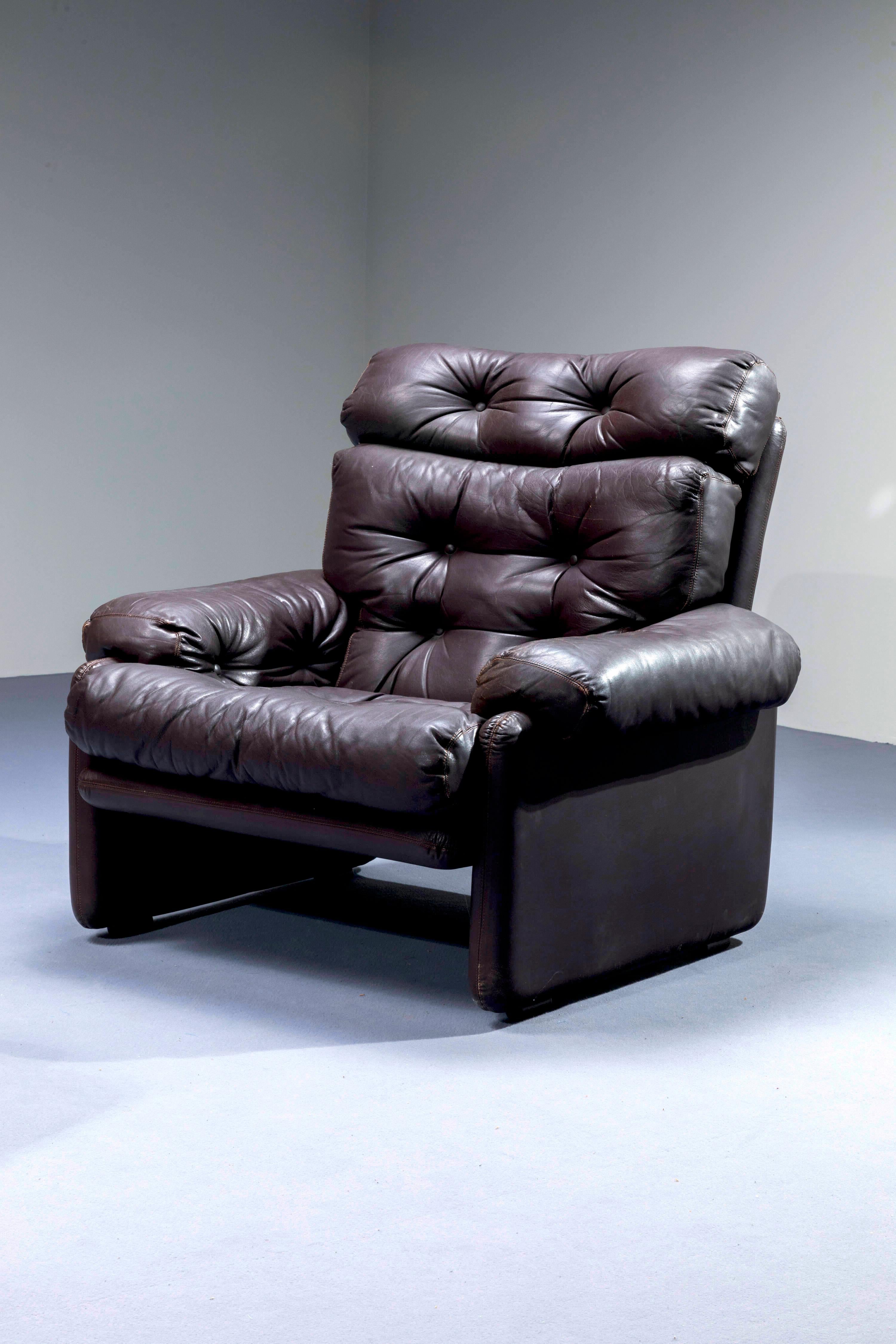 Paire de fauteuils extrêmement confortables par Afra e Tobia Scarpa Italie 70' Bon état - En vente à Rome, IT