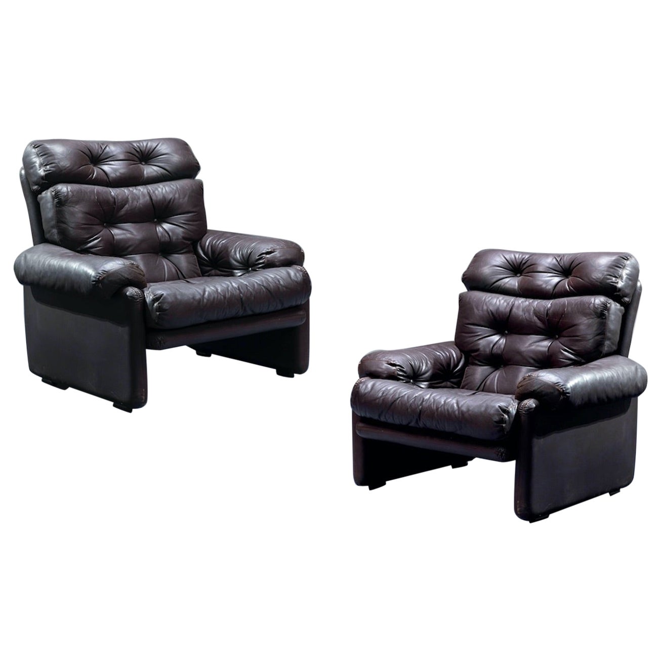 Paire de fauteuils extrêmement confortables par Afra e Tobia Scarpa Italie 70' en vente