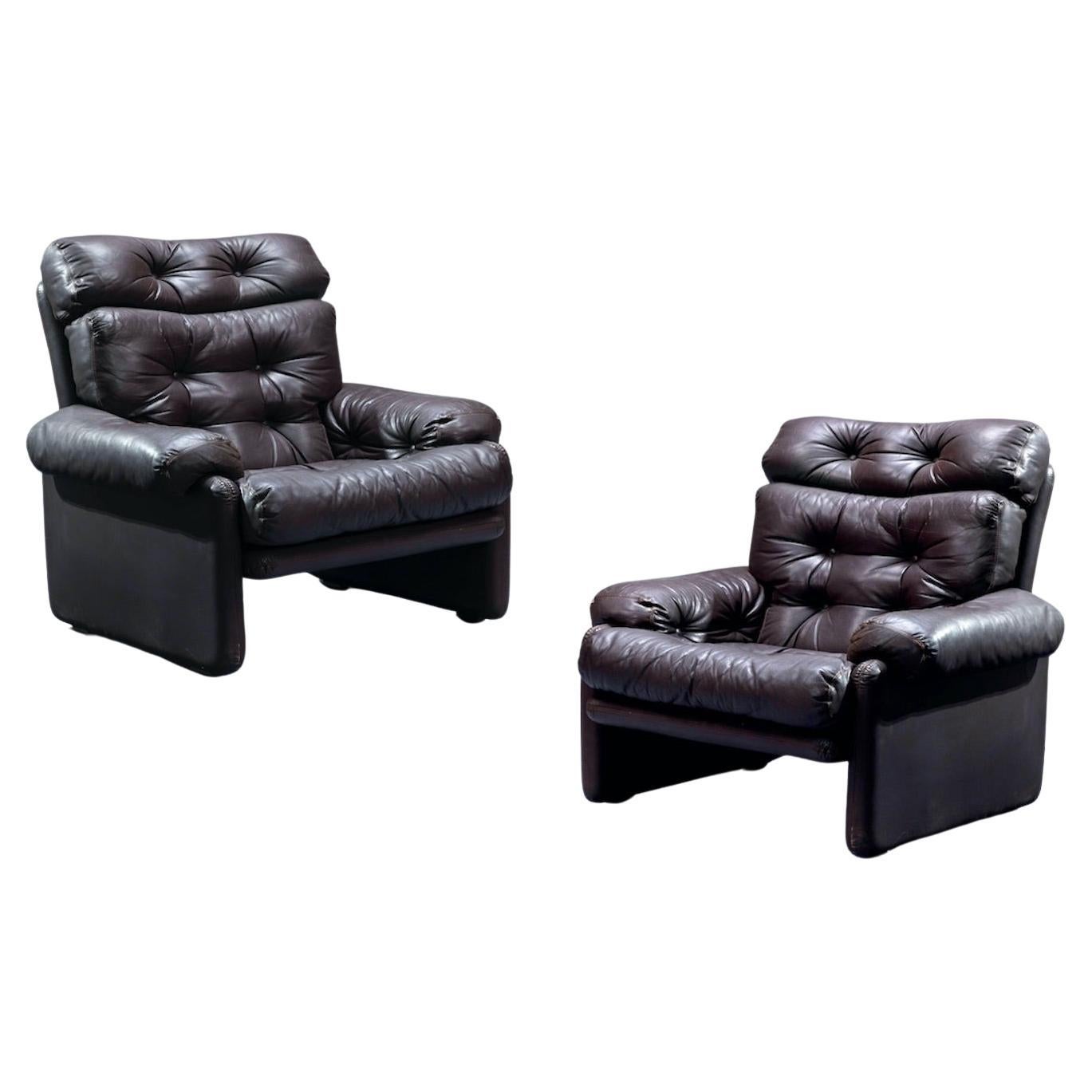 Extremely Comfortable Pair of Armchairs by Afra e Tobia Scarpa Italy 70'
