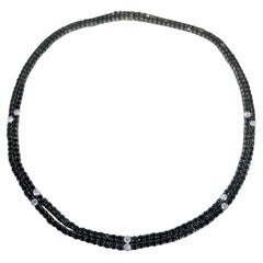 Extremely Dark Blue Sapphire and Diamond Choker Ideal for Every Day Wear